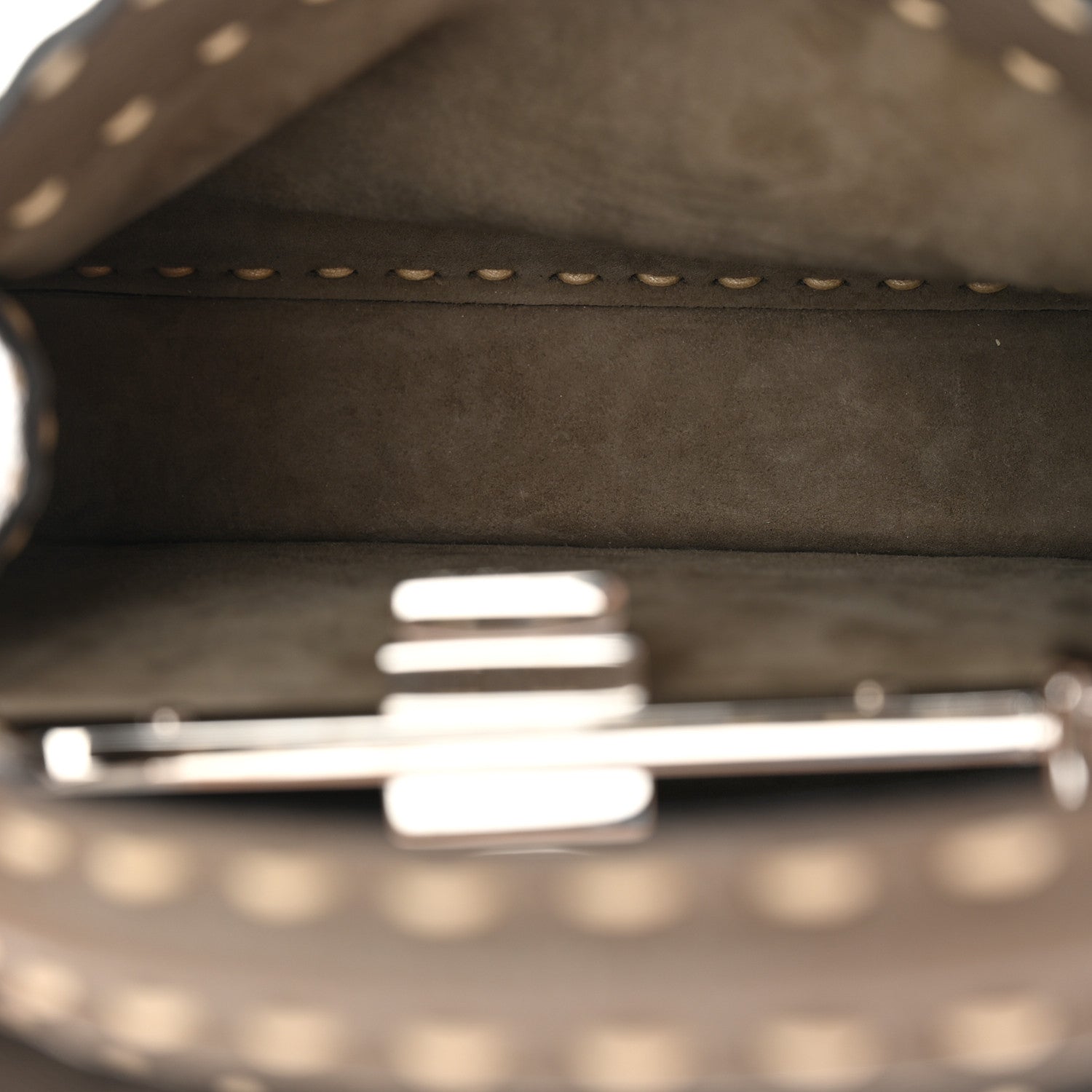 Vitello Granato Camoscio Selleria Macro Stitchings Small Peekaboo I SEE U Satchel Tartufo - Image 5