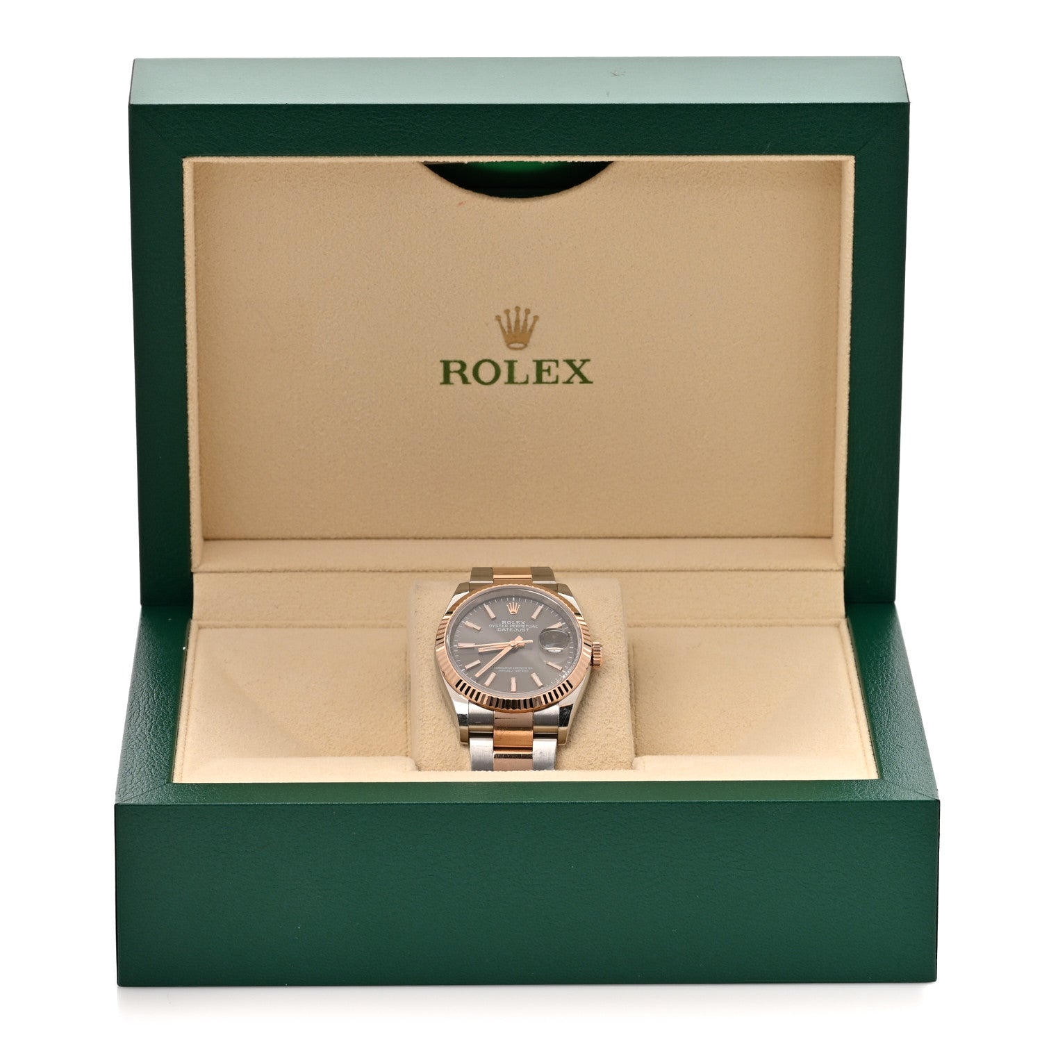 Stainless Steel 18K Everose Gold 36mm Oyster Perpetual Datejust Watch Slate 126231 - Image 5