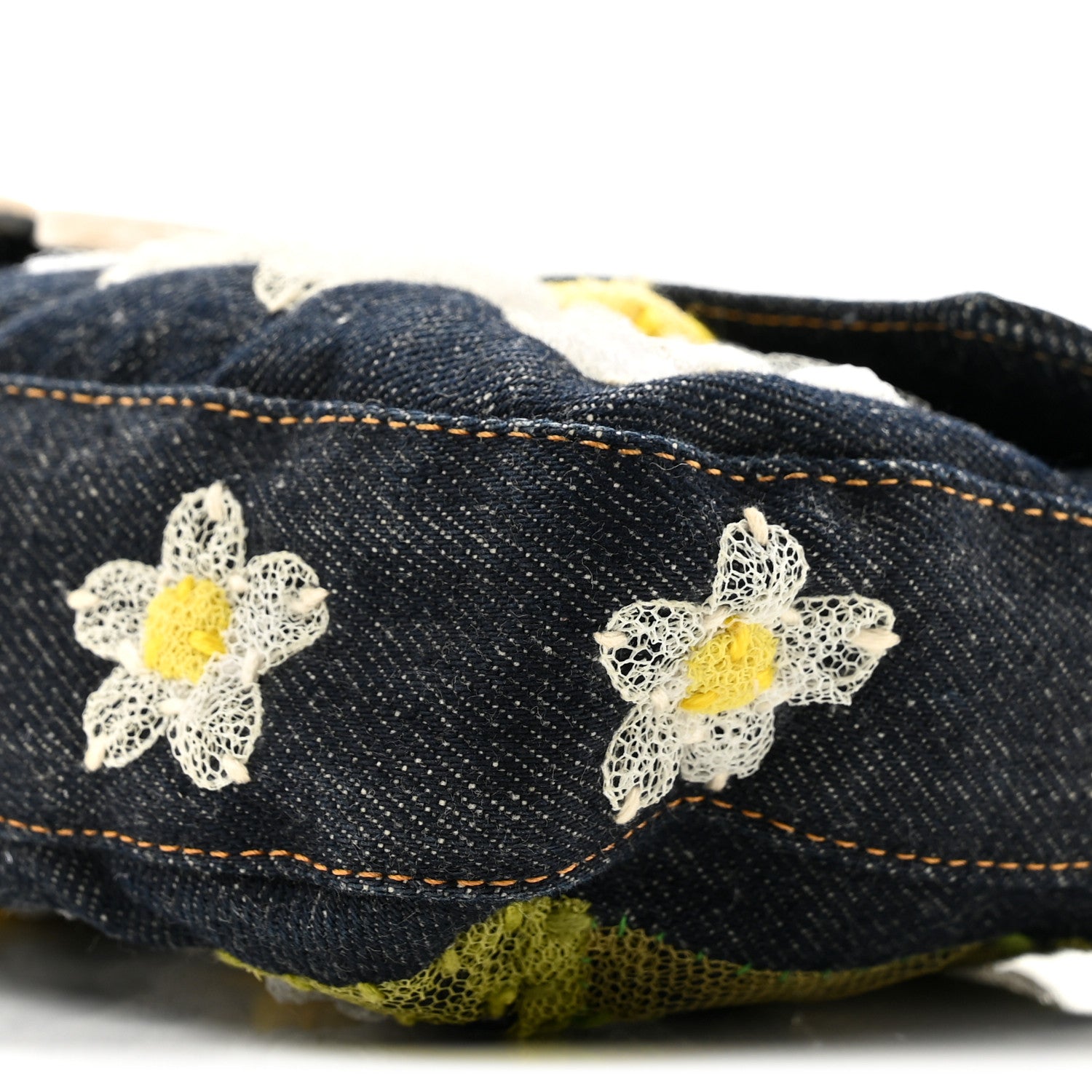 Denim Flower Applique Baguette Blue - Image 10