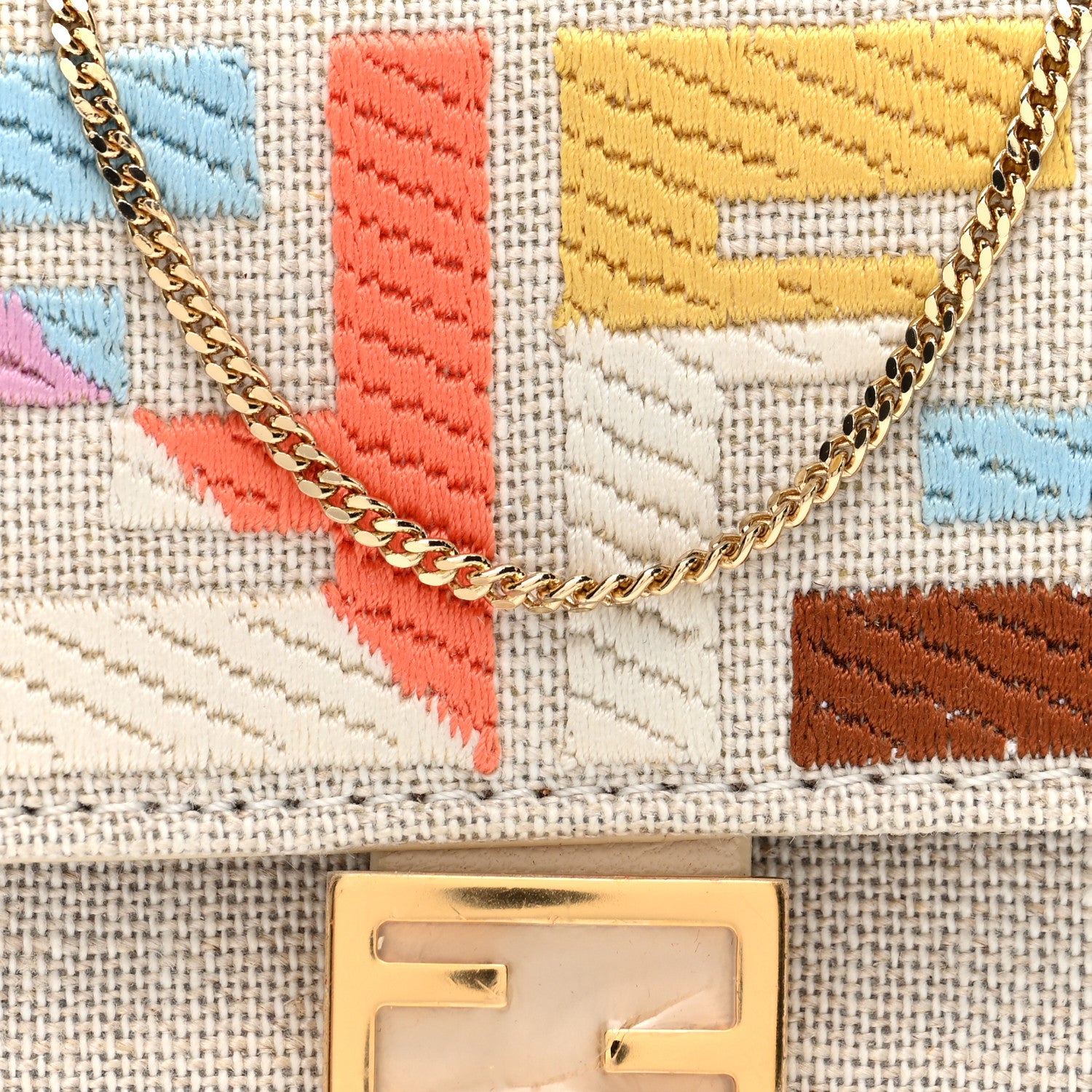 Kuban Canvas FF Embroidered Nano Baguette Charm Grezzo Multicolor - Image 7