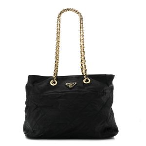 Nylon Tessuto Impuntu Quilted Tote Black