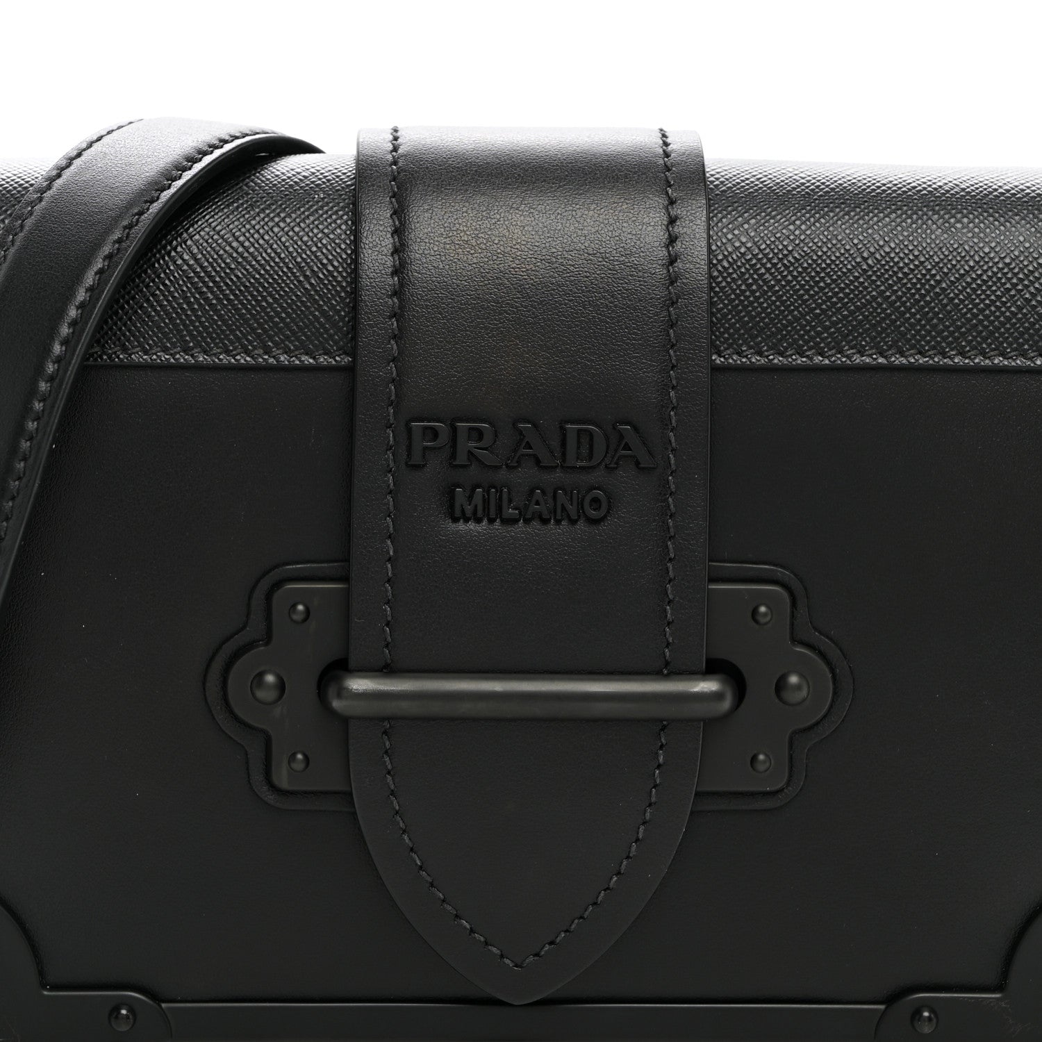 City Calfskin Saffiano Cahier Bag Black - Image 7