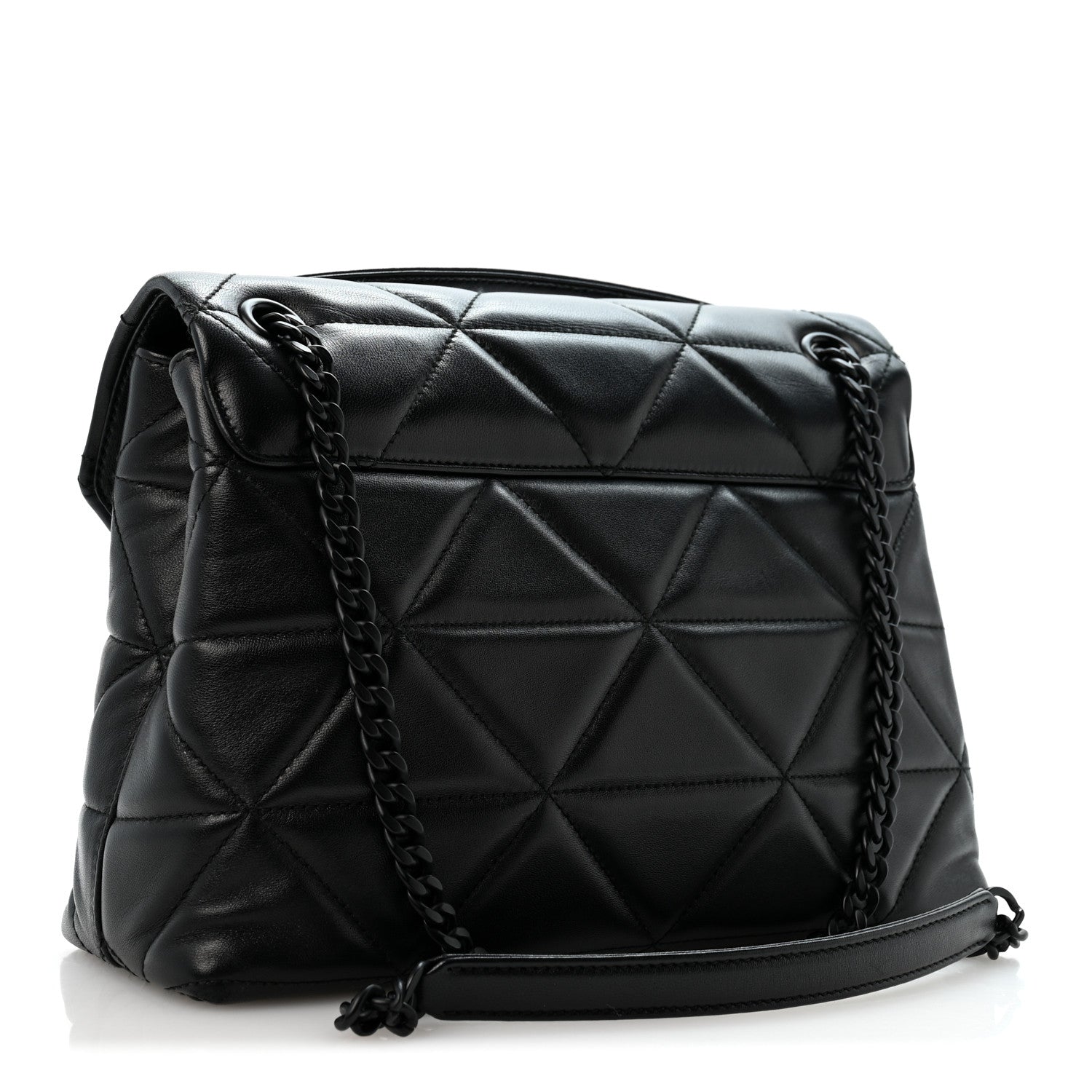 Nappa Triangle Stitched Large Spectrum Bag Black - Image 3