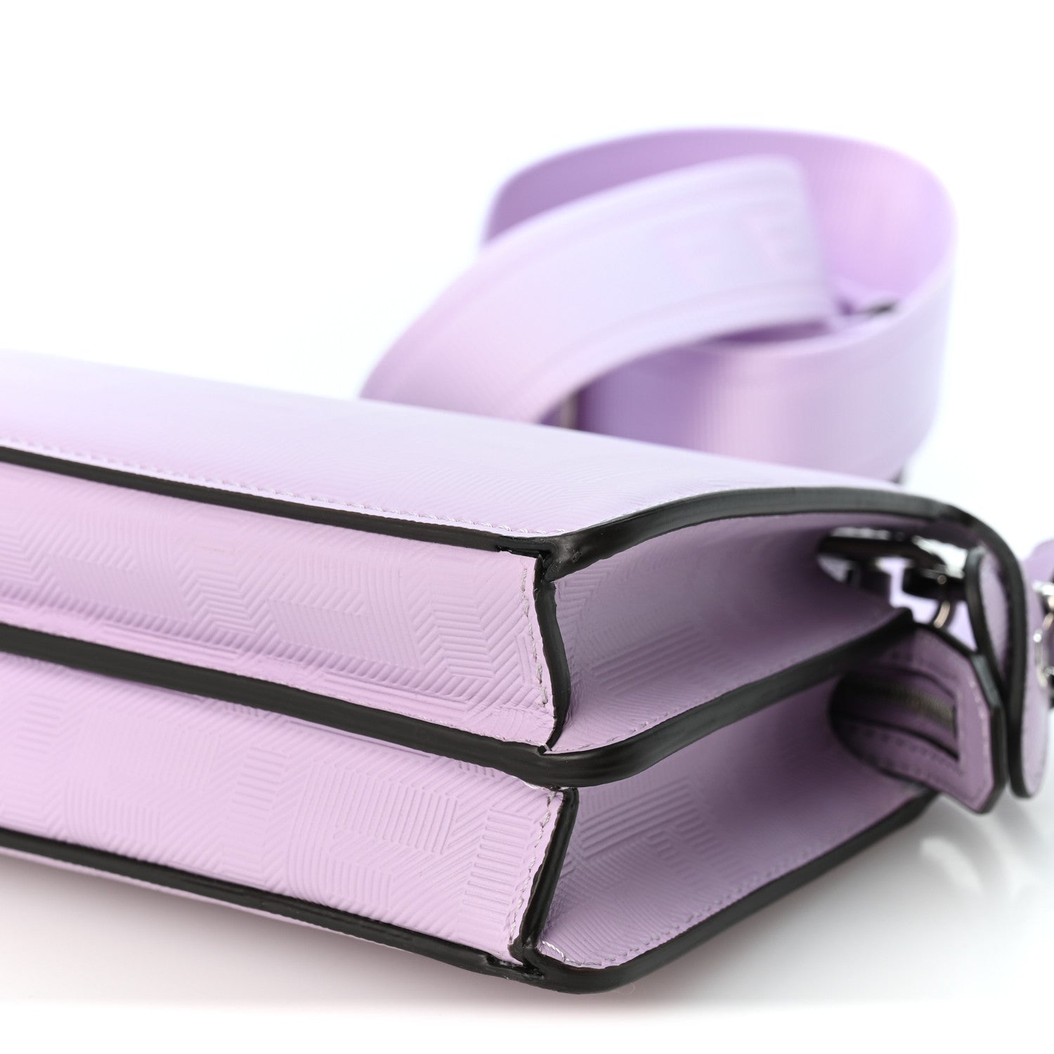 Calfskin Striped Texture FF Peekaboo I See U X Cross Satchel Violetta - Image 10