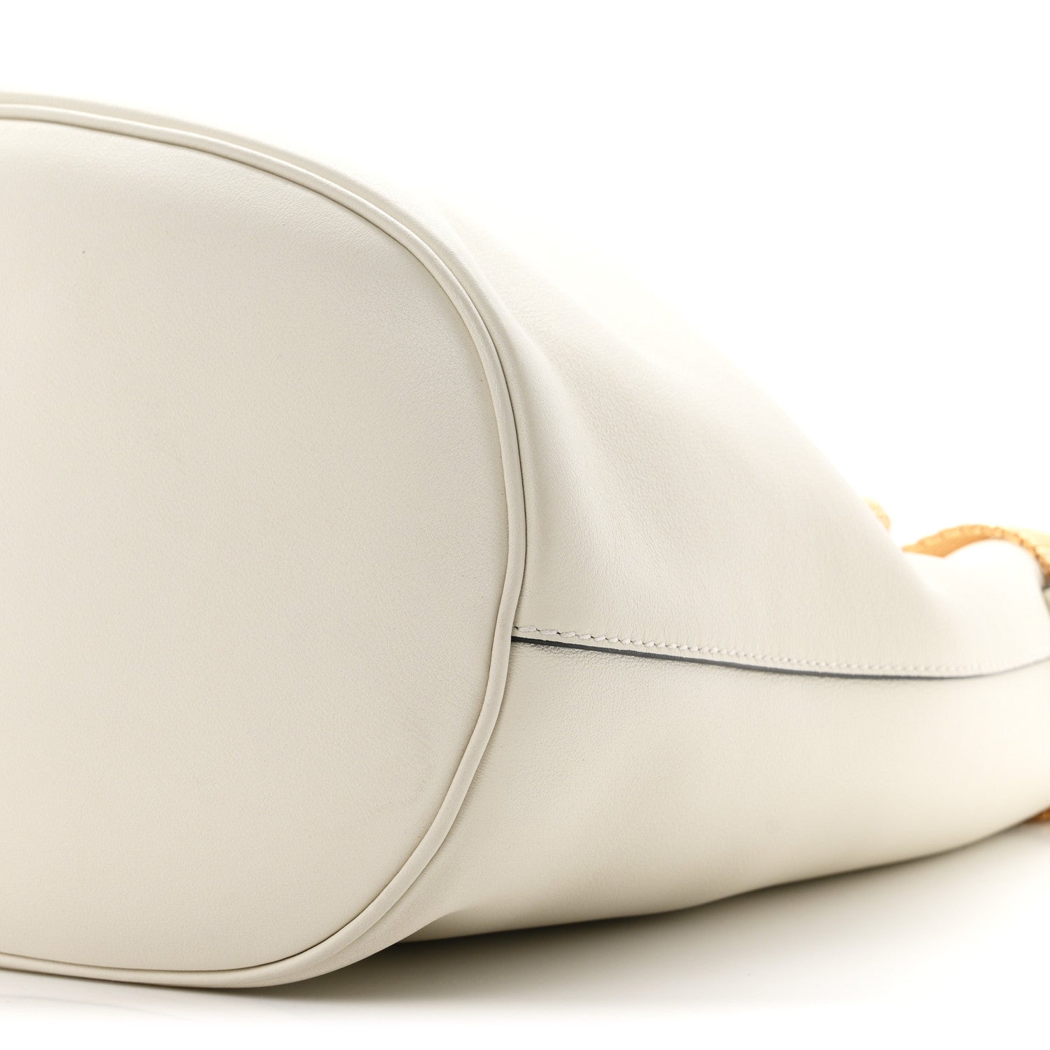Calfskin Buckle Bag With Jeweled Belt White Black - Image 10