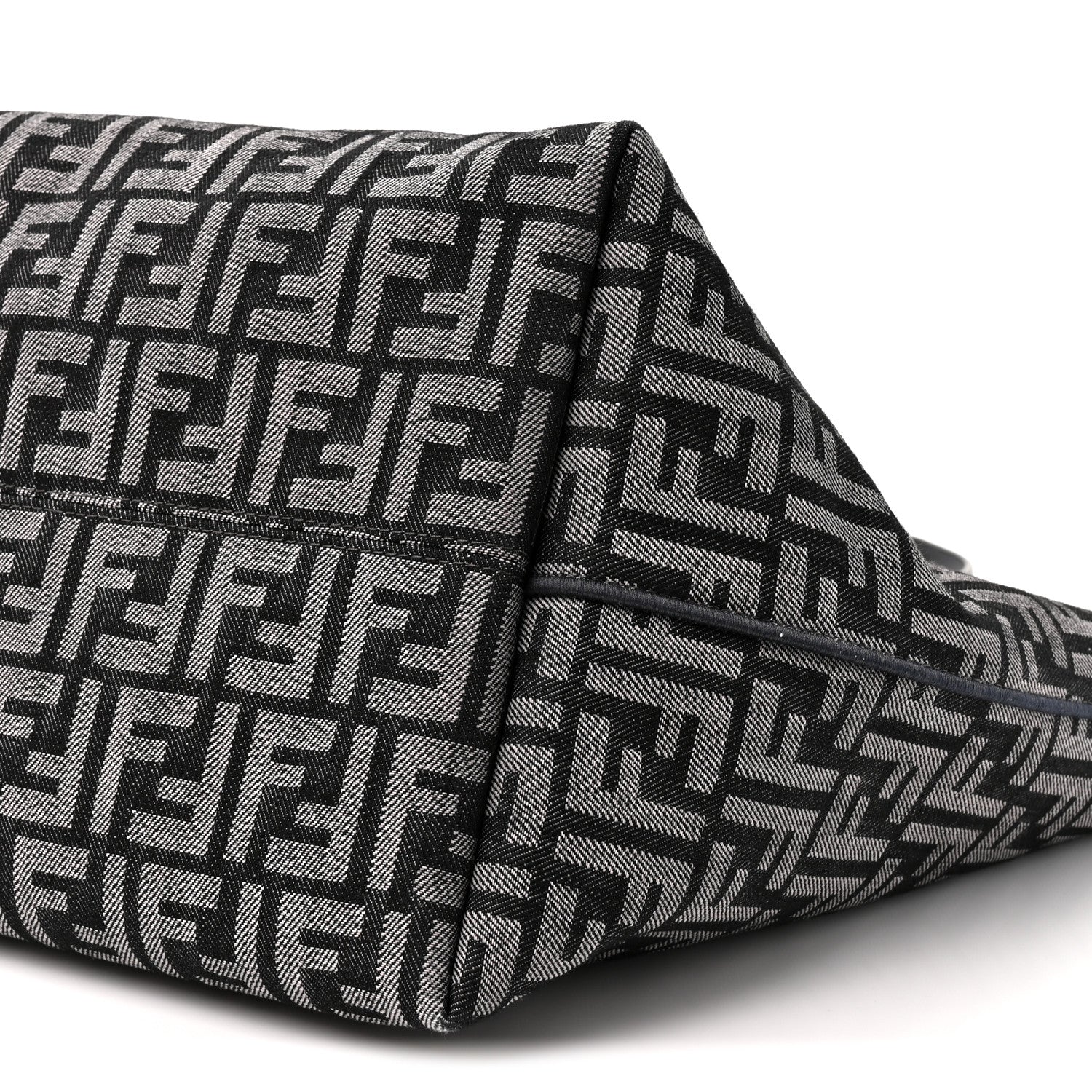 Chenille Vitello Santa Barbara FF Large Roll Reversible Shopping Tote Grigio Notte Flamingo - Image 9