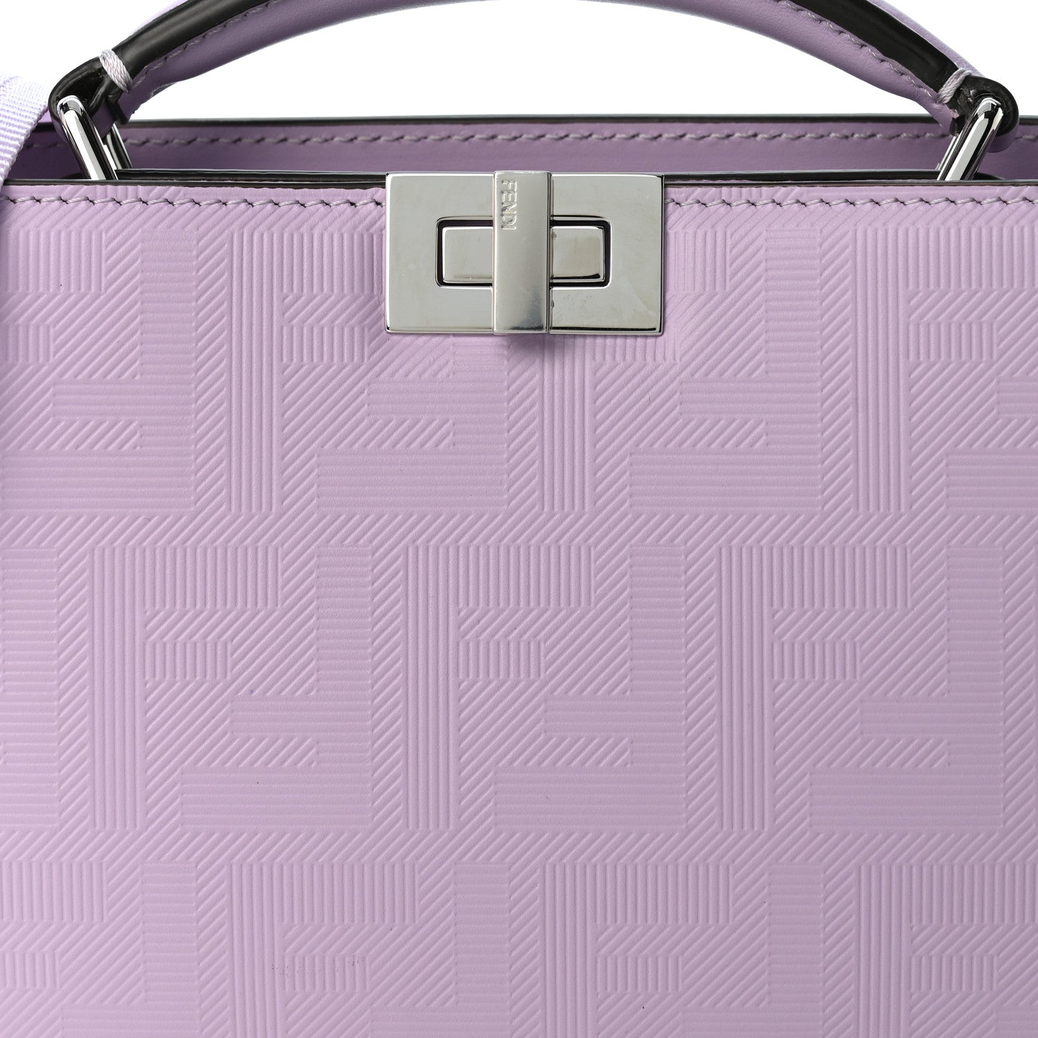 Calfskin Striped Texture FF Peekaboo I See U X Cross Satchel Violetta - Image 8