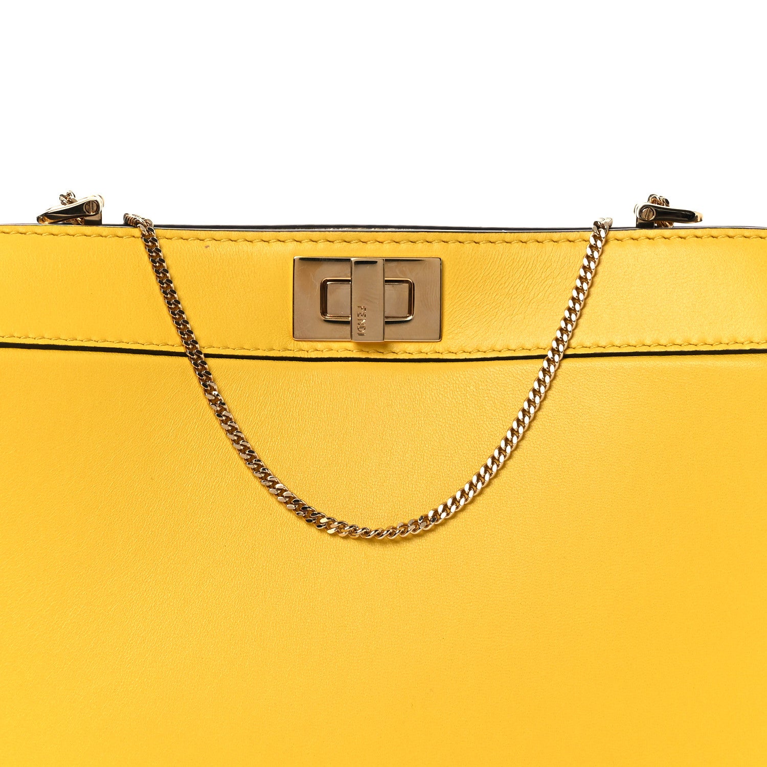Nappa Small Peekaboo I SEE U East West Chain Satchel Limone - Image 8