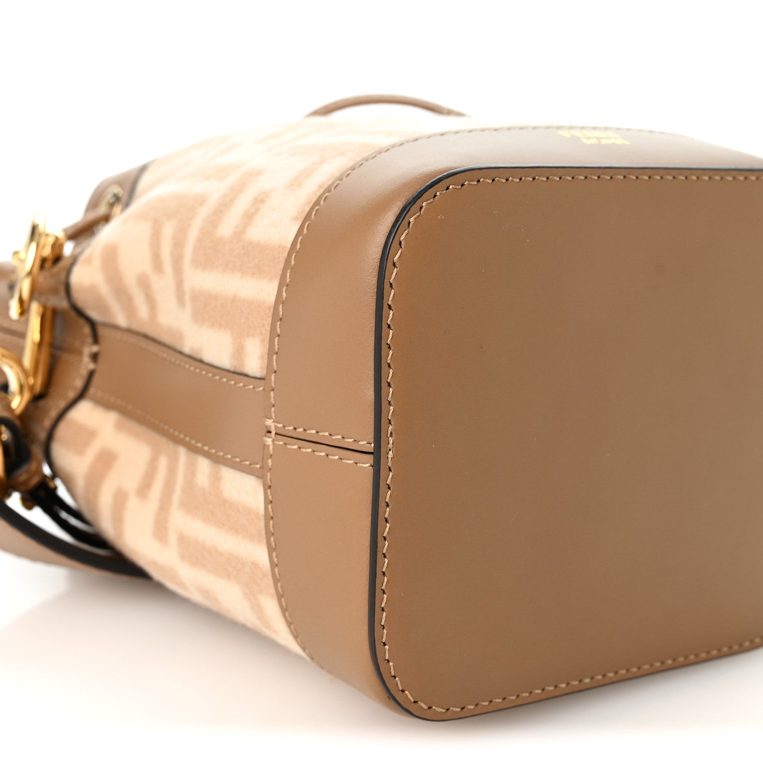 Wool Vitello King FF 1974 Mini Mon Tresor Bucket Bag Beige Cammello Sand - Image 9