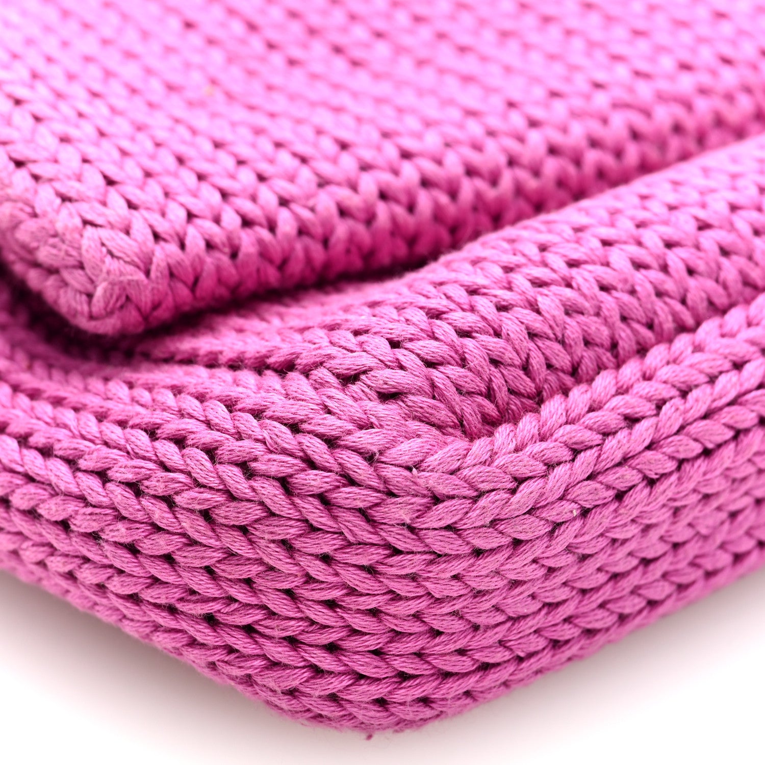 Wool Crochet Knit FF Pochette Pink - Image 8