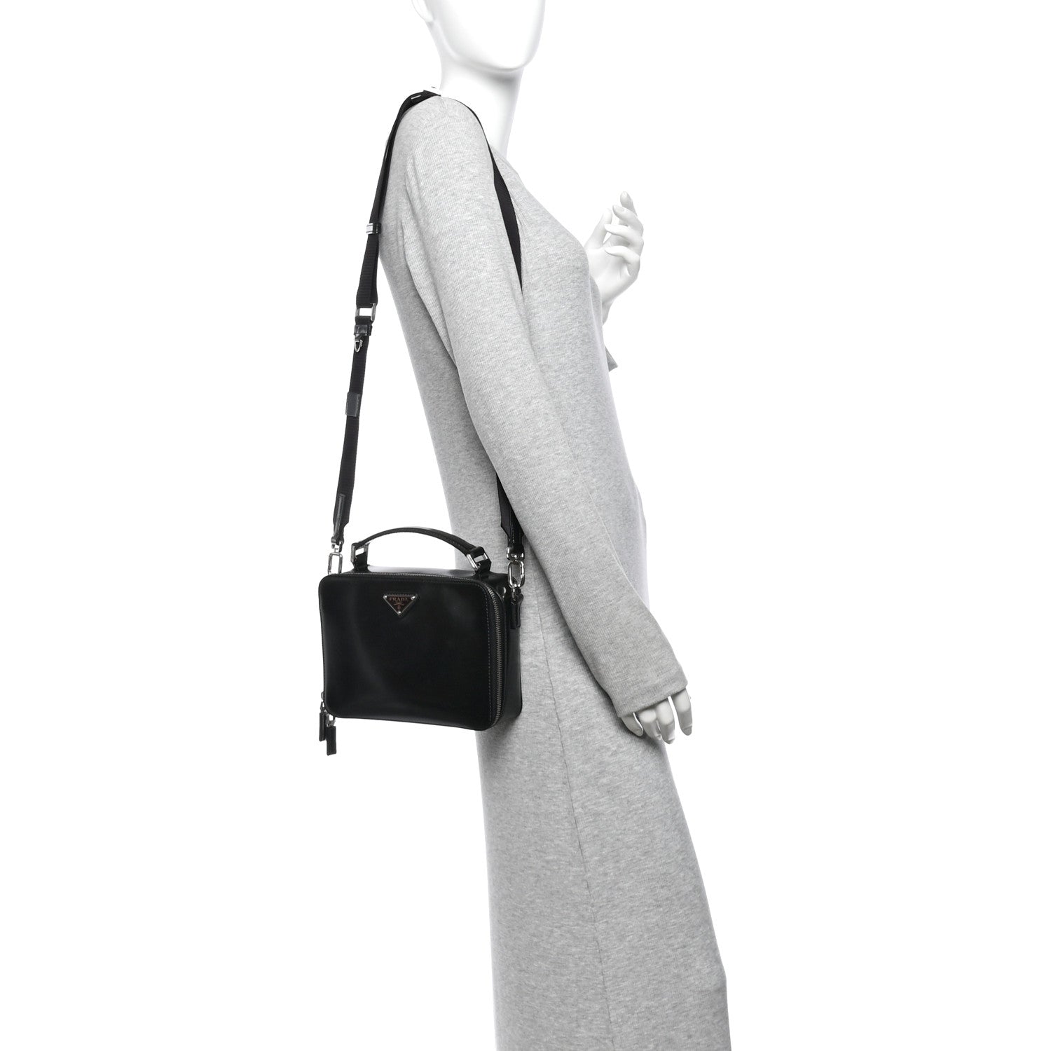 Spazzolato Medium Brique Crossbody Bag Black - Image 2
