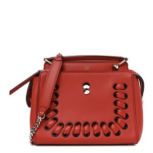 Vitello Baltico Dolce Nappa Lace Up Small Dotcom Click Chain Satchel Bloody Mary