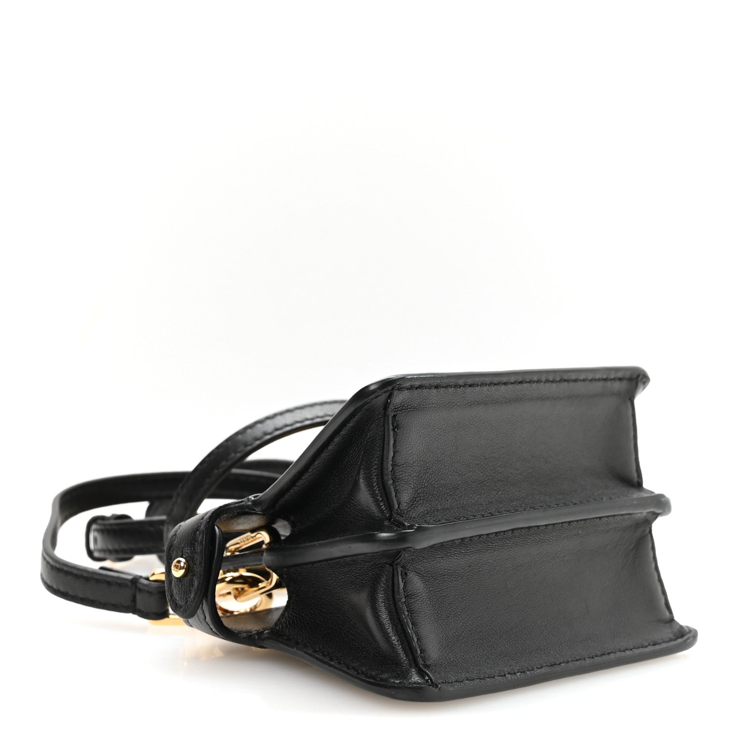 Shiny Nappa Nano Peekaboo Maxi Handle Satchel Black - Image 4