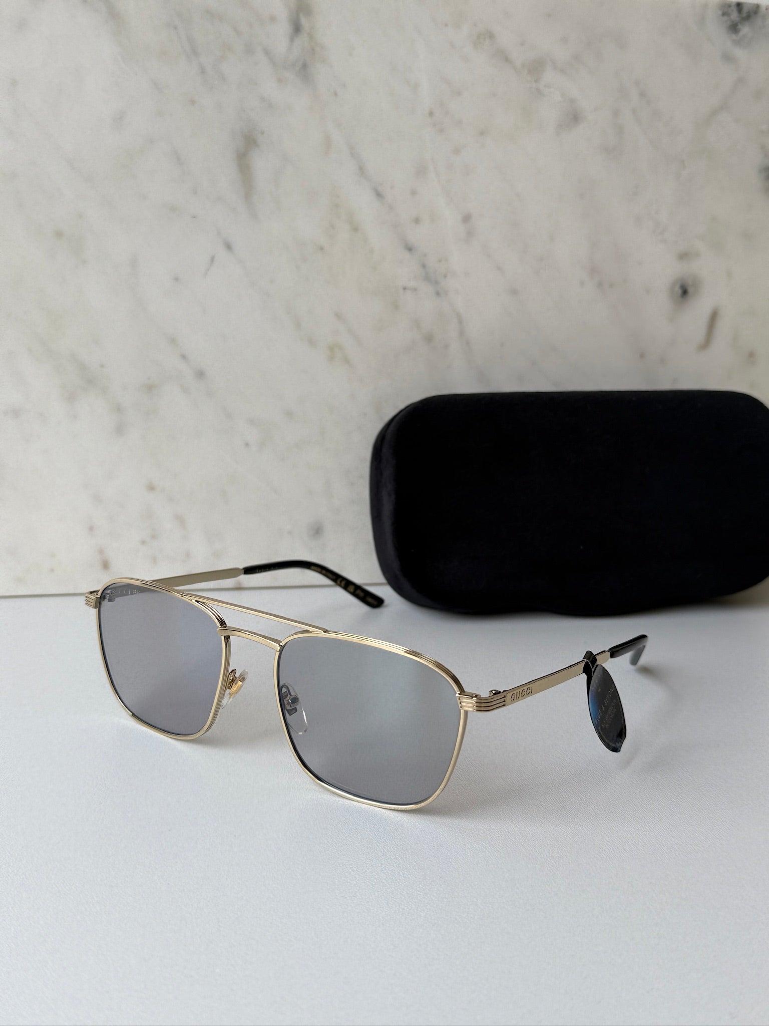 Gucci GG1881S Metal Pilot Sunglasses in Gold Photochromic - 图片 5