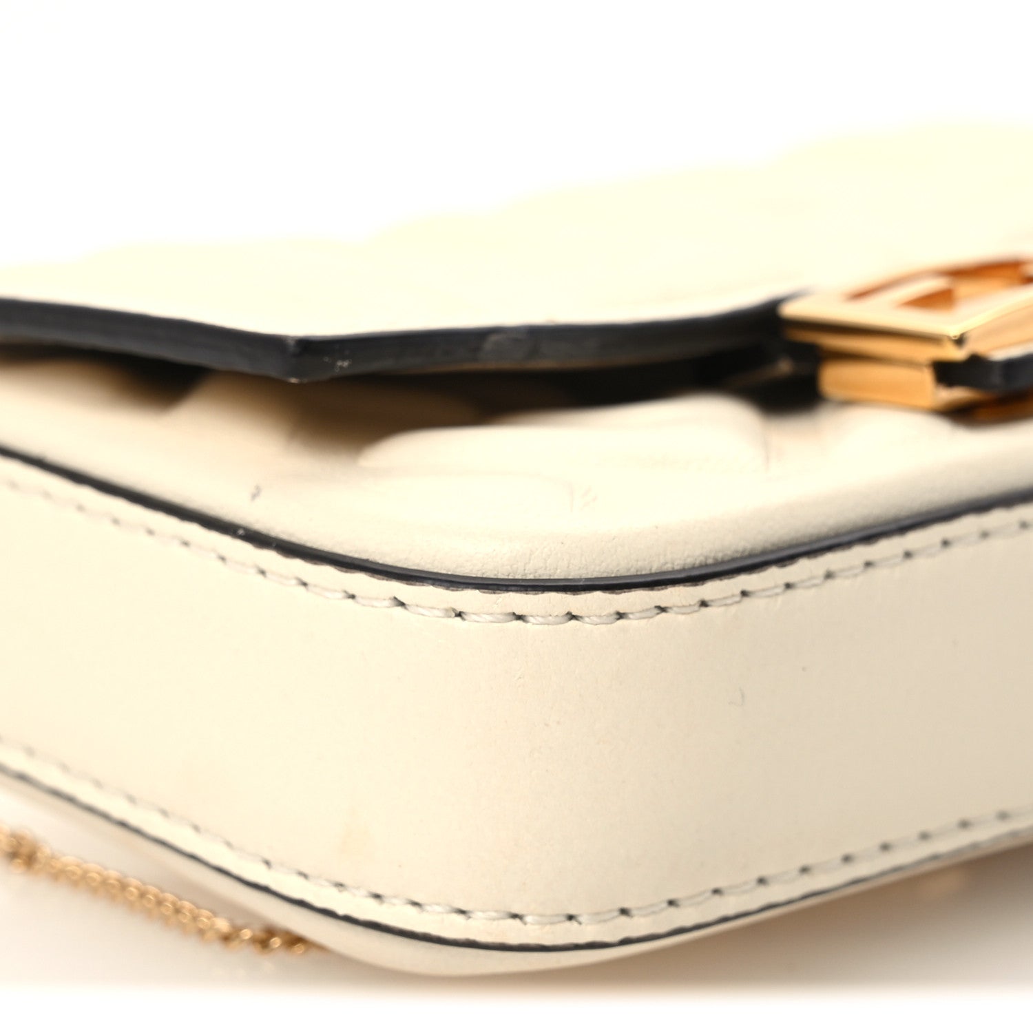 Nappa Matisse FF Embossed Nano Baguette Charm White - Image 8
