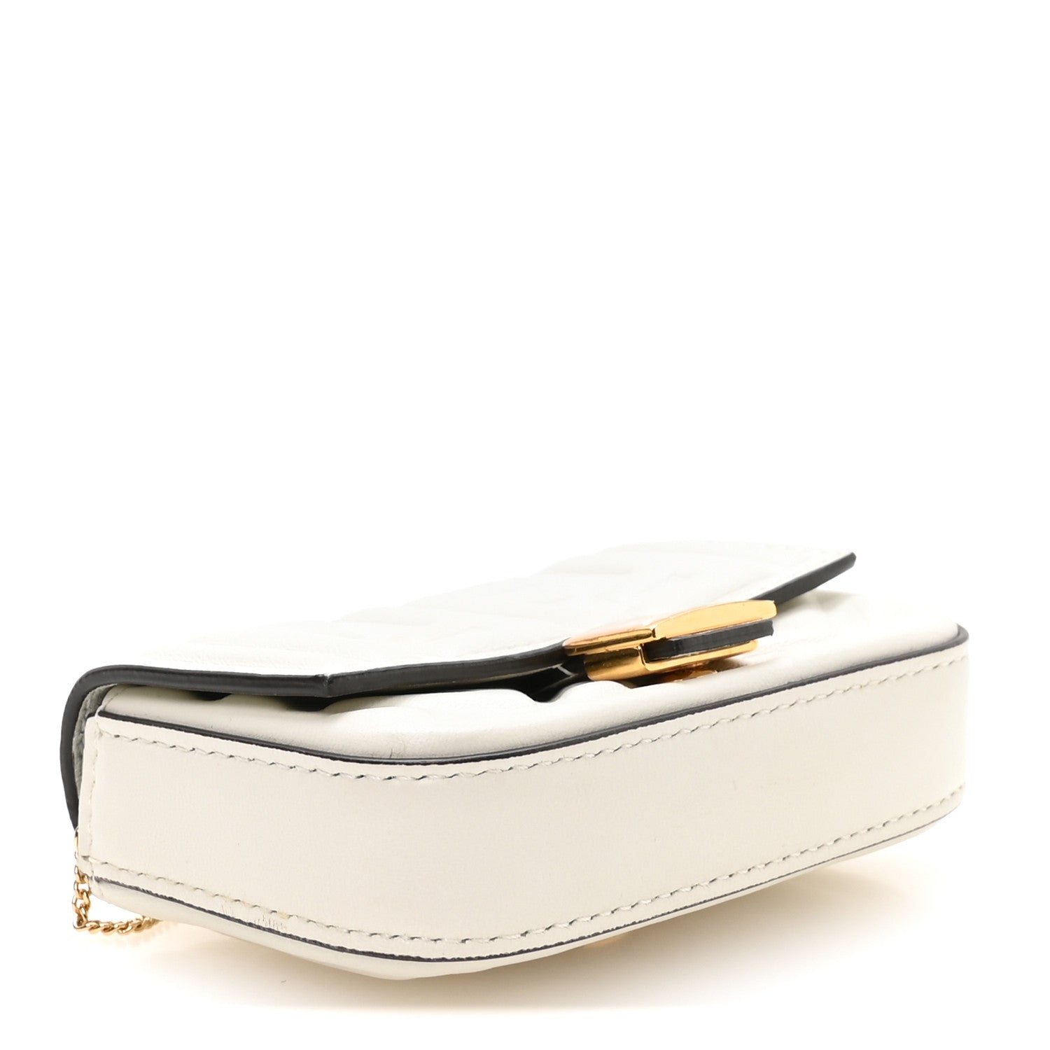 Nappa Matisse FF Embossed Nano Baguette Charm White - Image 4