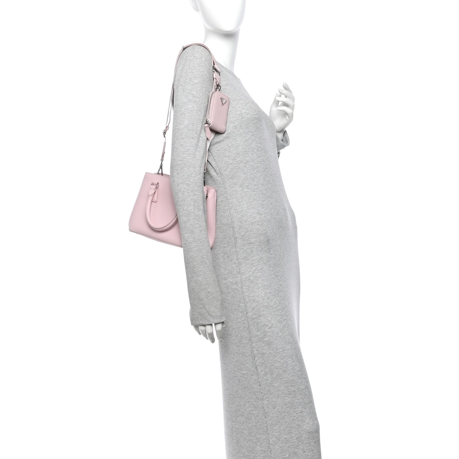 Saffiano Lux Micro Galleria Shoulder Bag Alabastro - Image 2