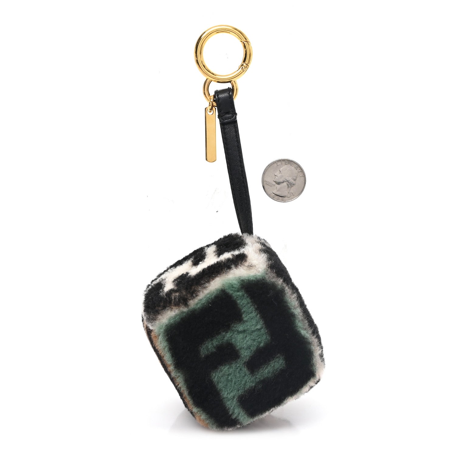 Shearling Vitello Dolce Macro FF 1974 Dice Bag Charm Multicolor - Image 2