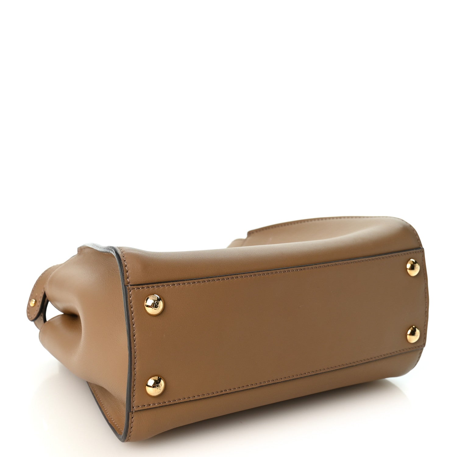 Vitello Seta Fabric Jacquard FF 1974 Mini Peekaboo Iconic Satchel Sand Tobacco Moro - Image 4
