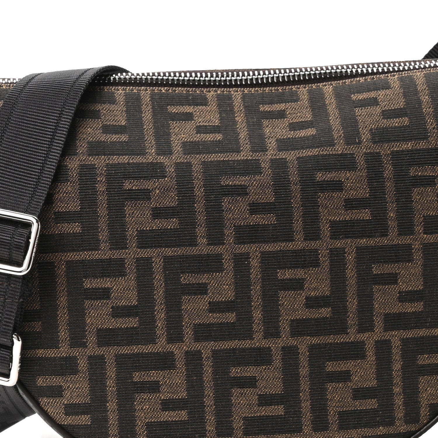 Fabric Jacquard FF Small Melon Bag Tobacco Moro Ebano - Image 8
