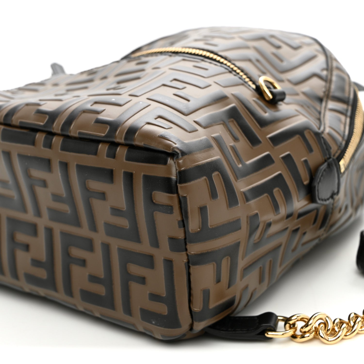 Vitello Bi-Color FF 1974 Embossed Mini Backpack Maya Black - Image 10