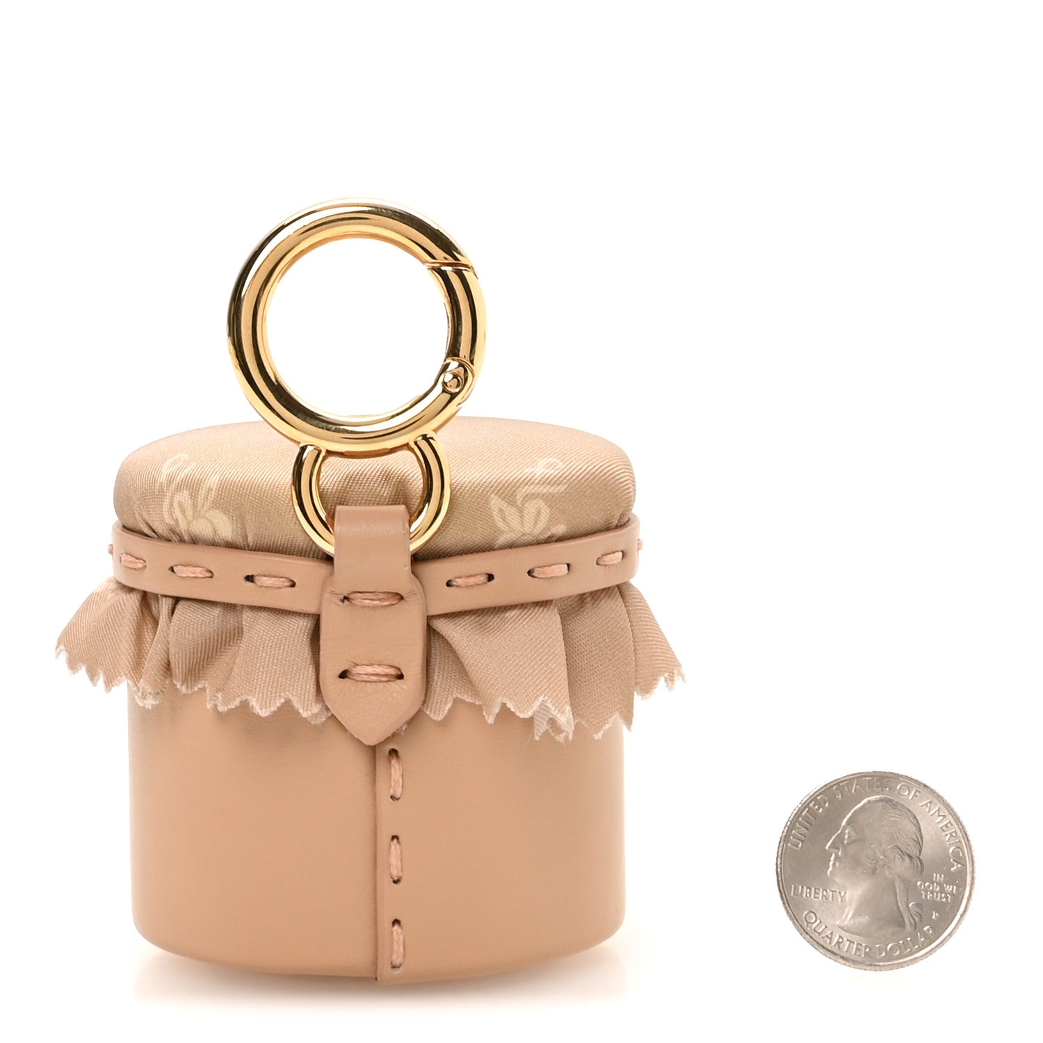 Calfskin Miele Bag Charm Beige - Image 2