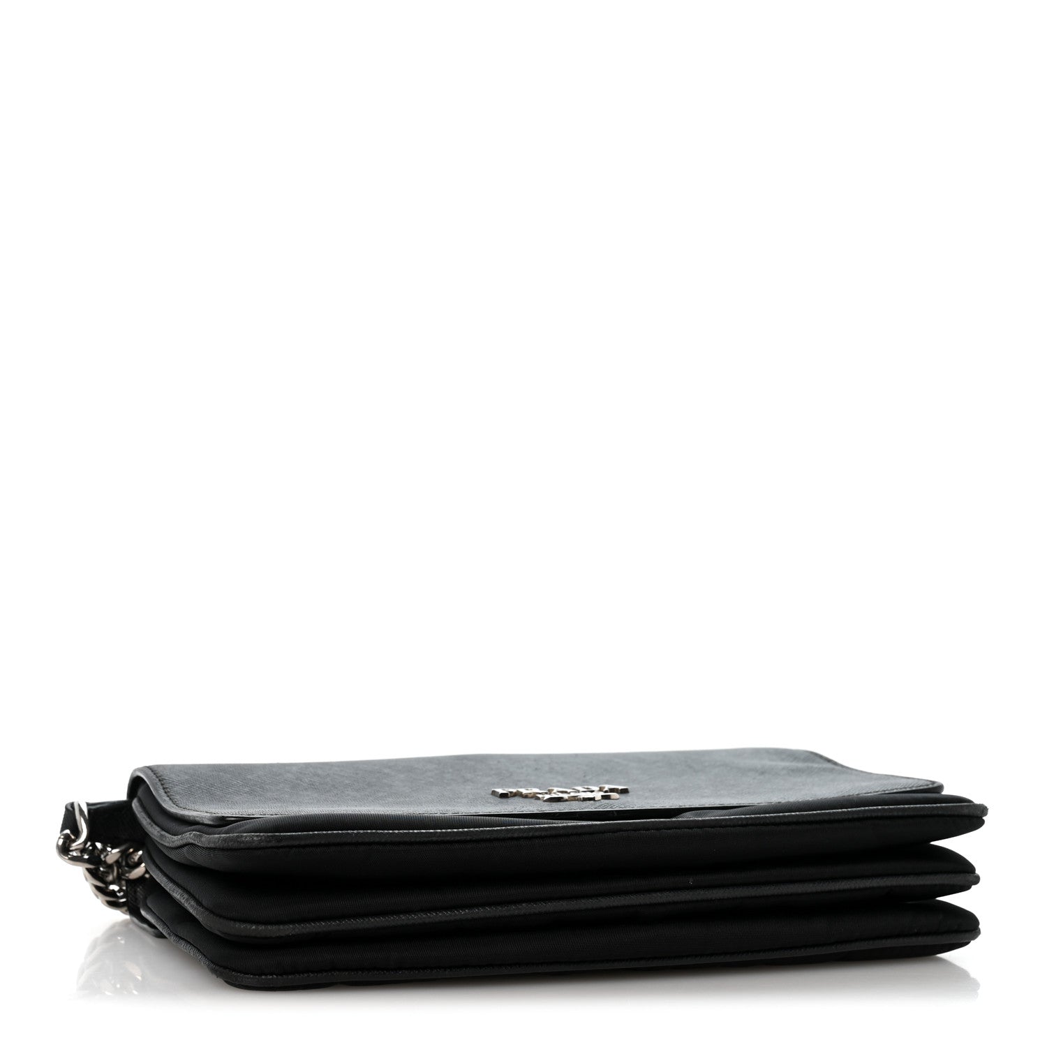 Saffiano Tessuto Nylon Chain Shoulder Bag Black - Image 4