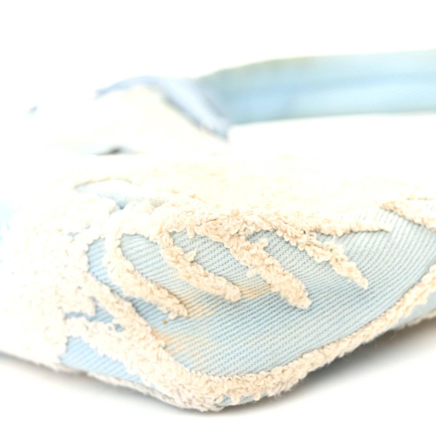 Nylon Embroidered Drill Mini Re-Edition 2000 Bag Sky Blue White - 图片 10