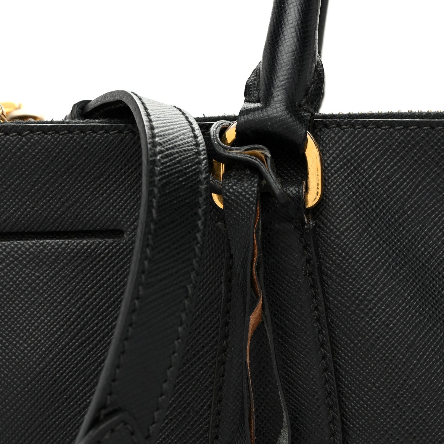 Saffiano Lux Medium Galleria Double Zip Tote Black - Image 11