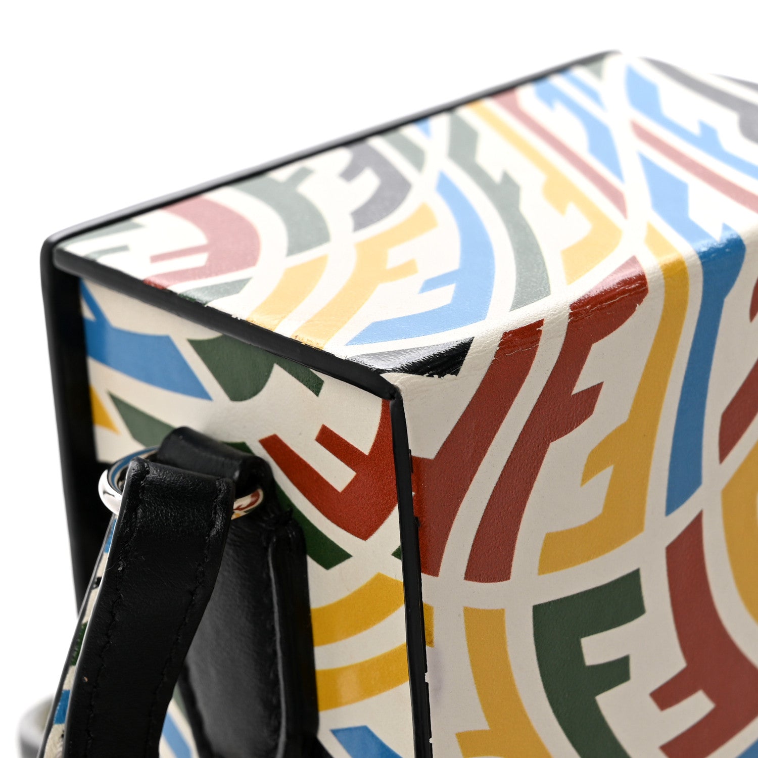 X SARAH COLEMAN Vitello Grace Light FF Vertigo Box Bag White Ice Multicolor - Image 12
