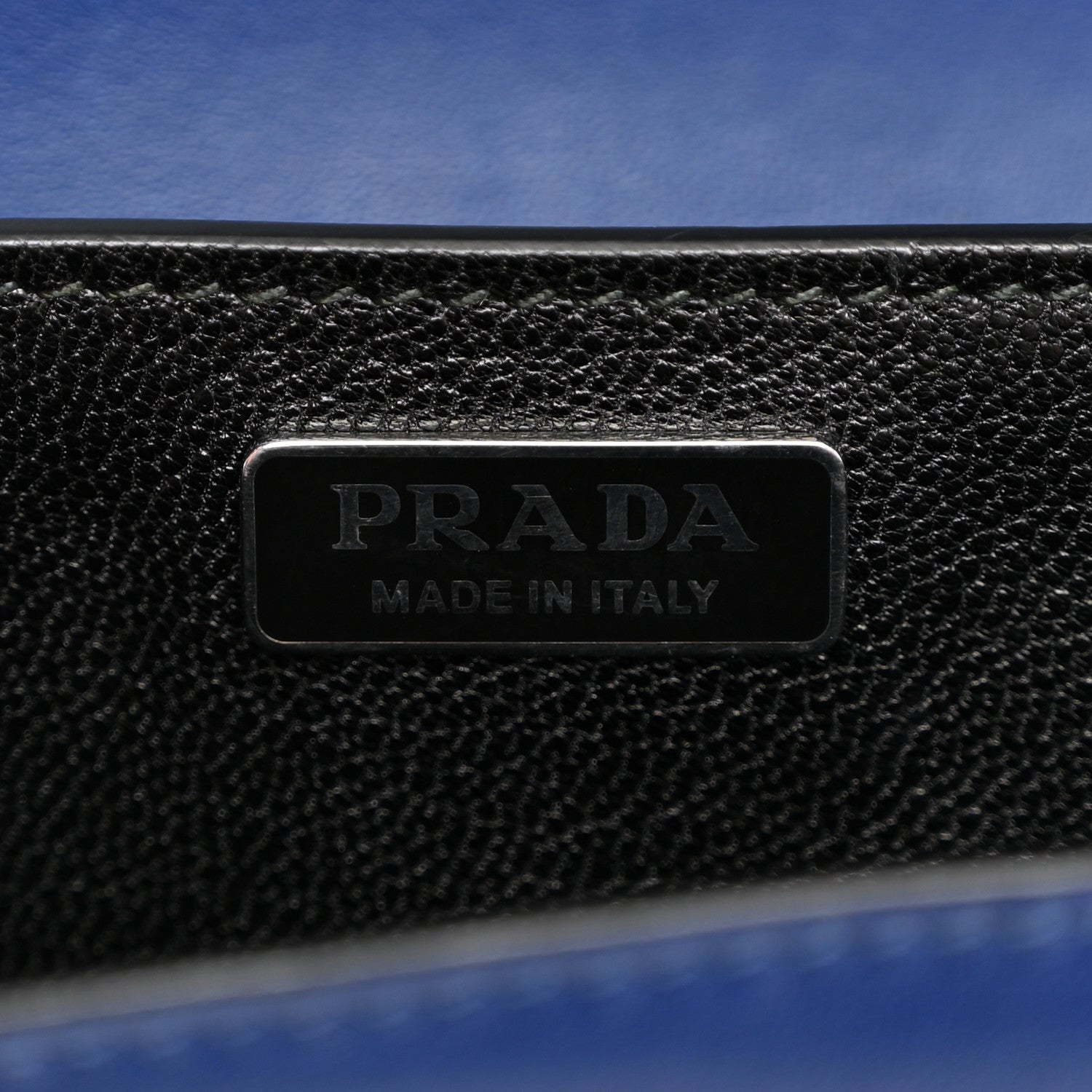 City Calf Saffiano Studded Cahier Bag Blue Black - Image 6