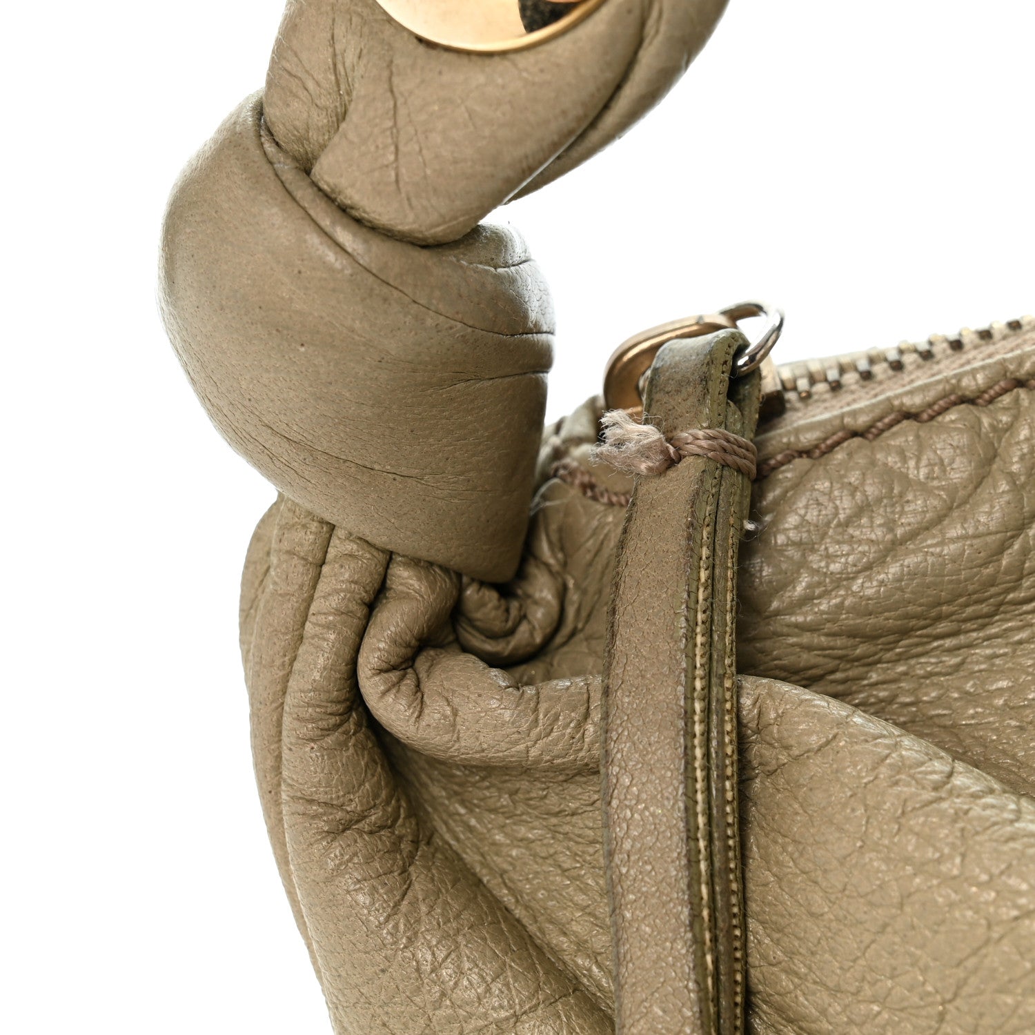 Calfskin Mini Hobo Bag Beige - Image 10