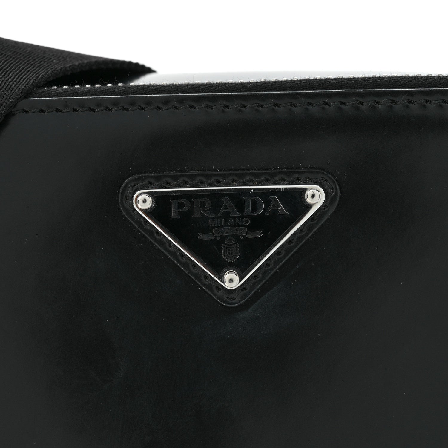 Spazzolato Medium Brique Crossbody Bag Black - Image 12
