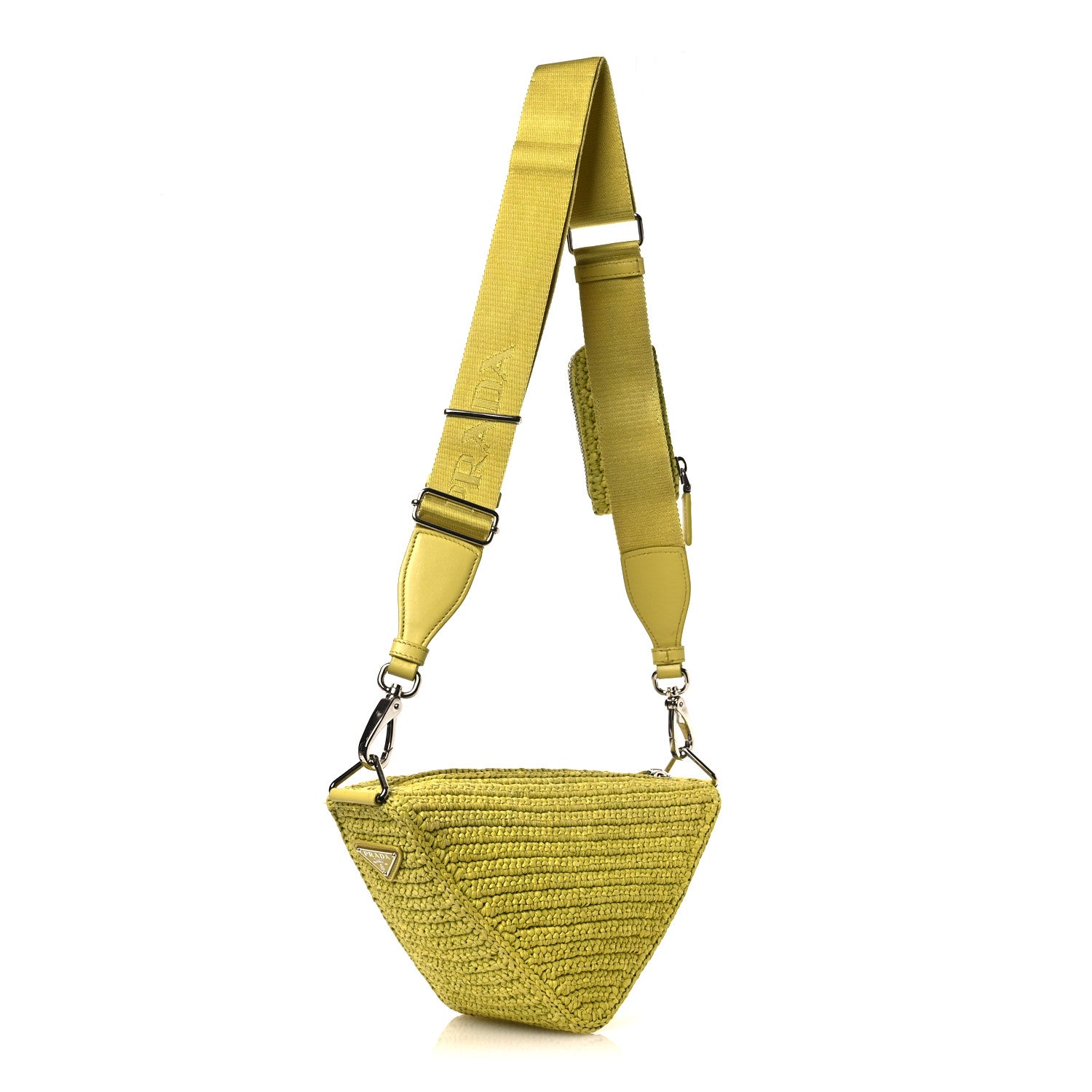 Yarn Raffia Effect Crochet Triangle Shoulder Bag Giallo - Image 3