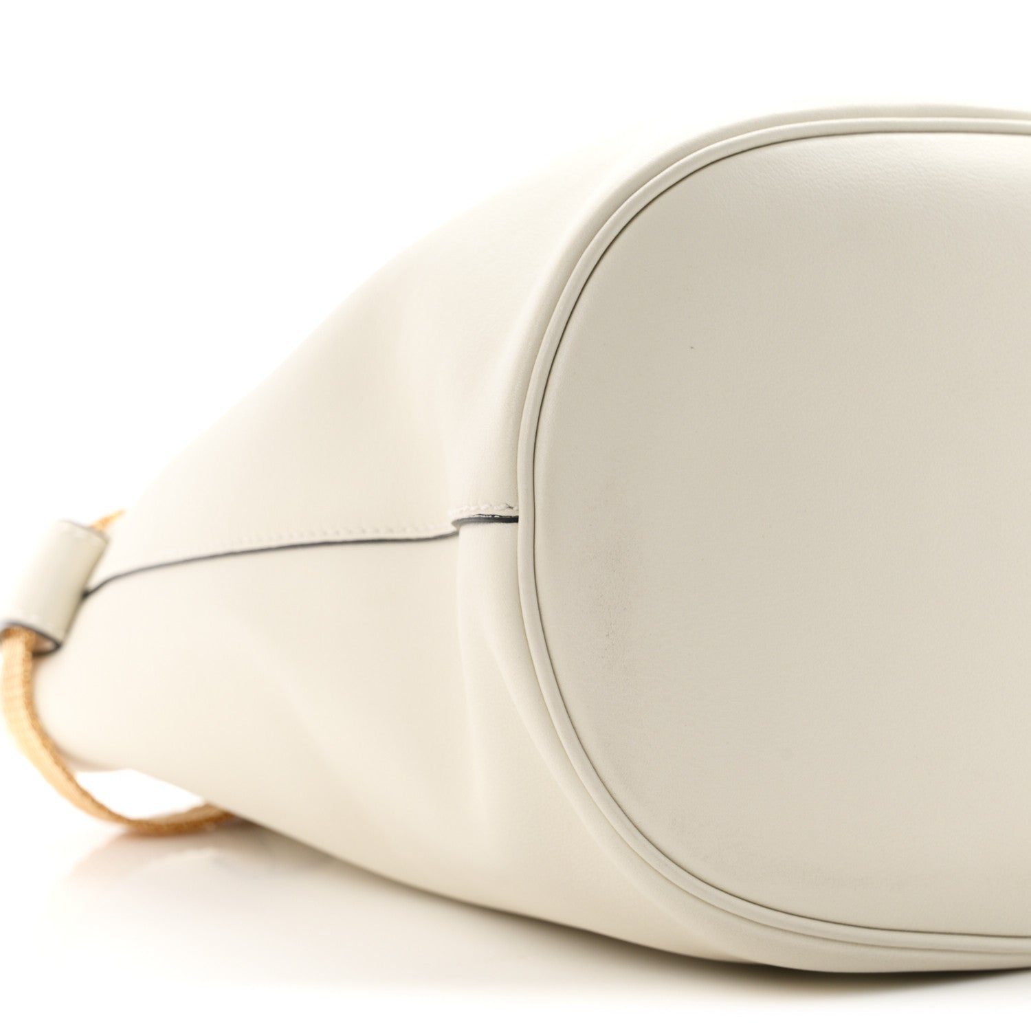 Calfskin Buckle Bag With Jeweled Belt White Black - Image 9