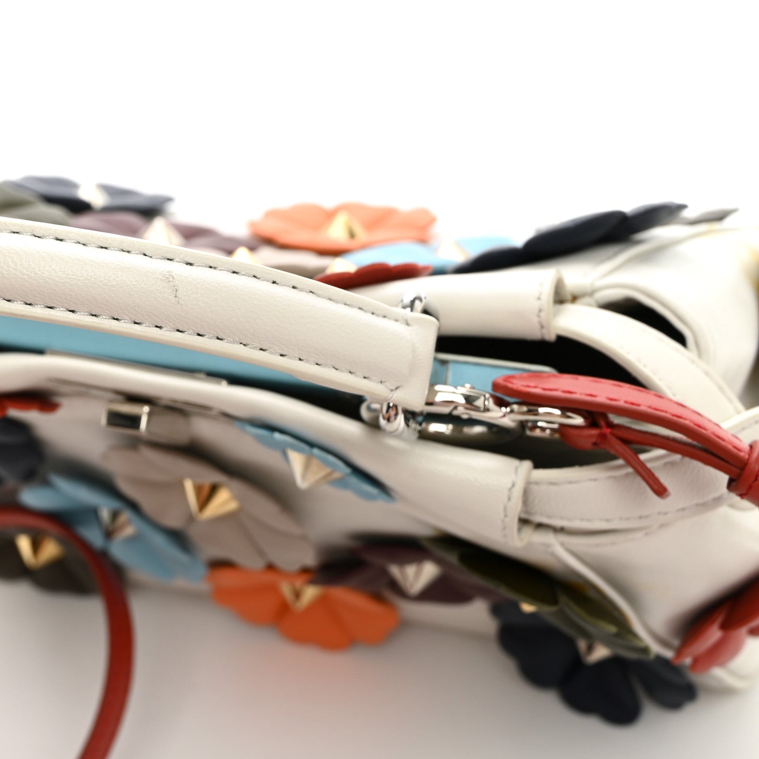 Nappa Flowerland Mini Peekaboo Iconic Satchel White Ice Multicolor - Image 11