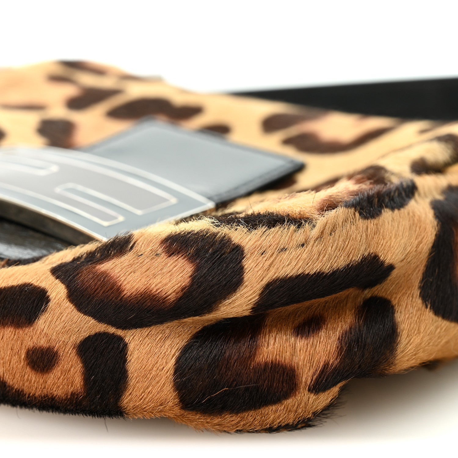 Calf Hair Leopard Print Mini Baguette Brown - Image 9