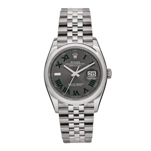 Stainless Steel 36mm Oyster Perpetual Wimbledon Datejust Watch Slate 126200