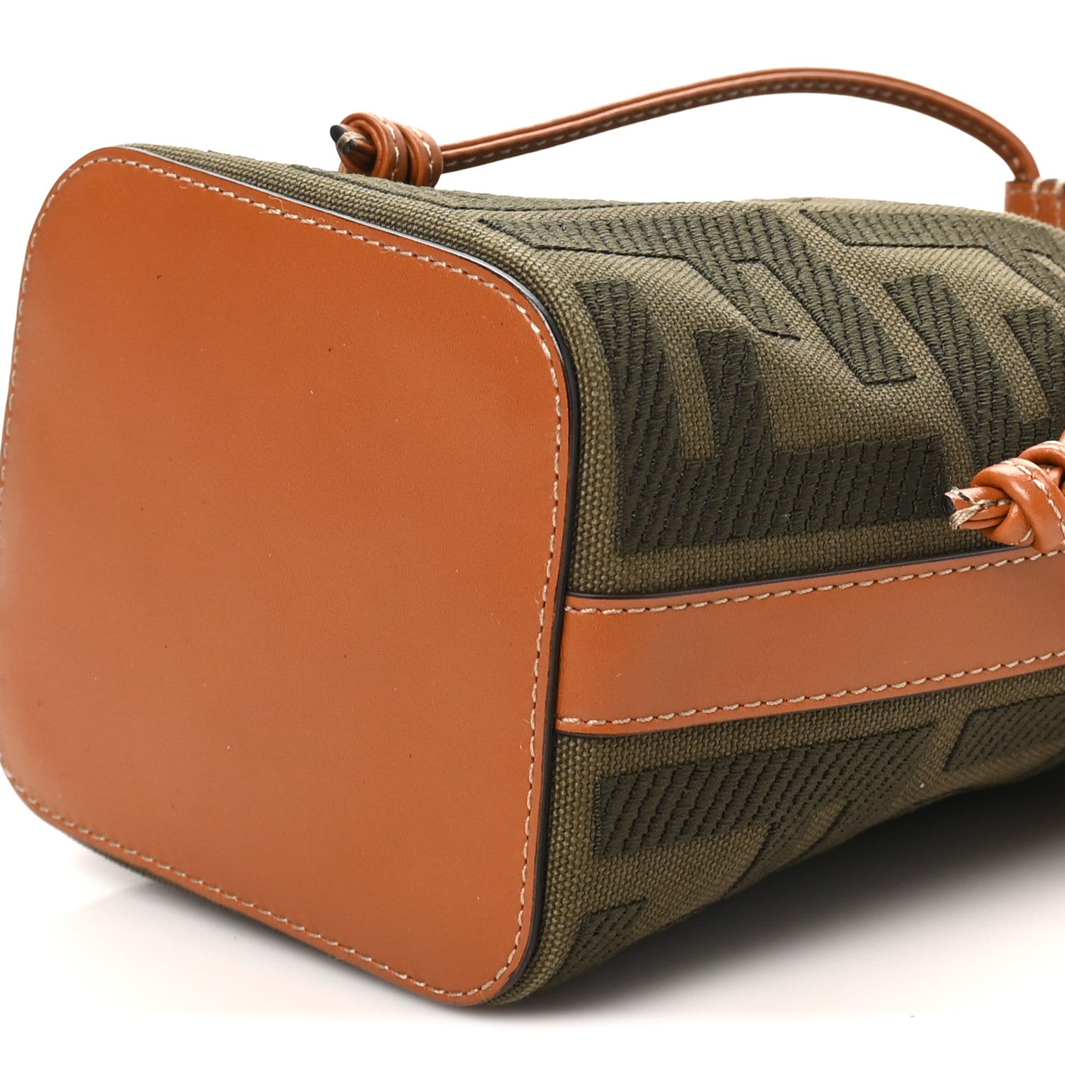 Canvas Vitello King F is Fendi FF Embroidered Mini Mon Tresor Bucket Bag Amazzonia Cuoio - Image 10