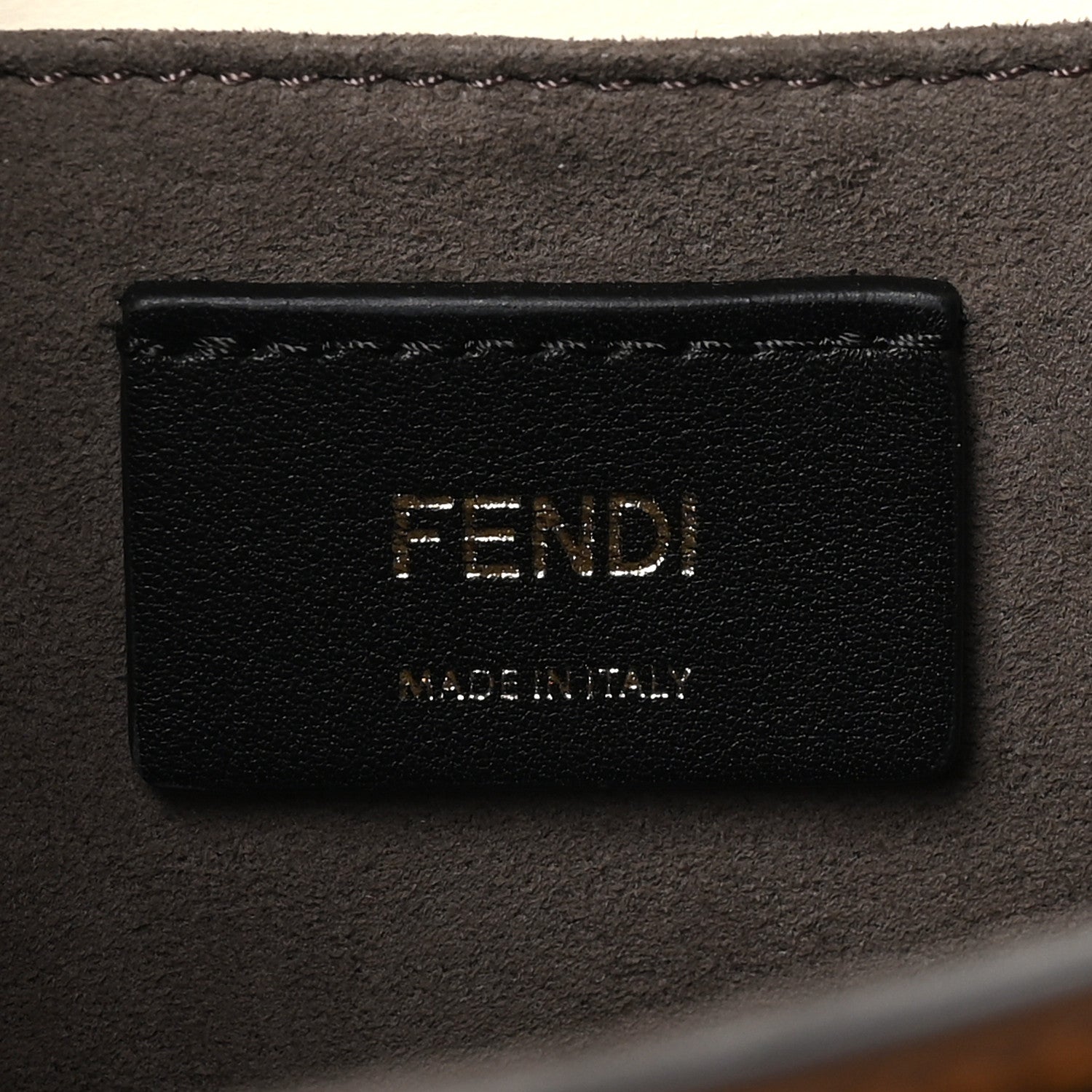 Vitello Century F is Fendi FF Embossed Kan I Shoulder Bag Orzo Tobacco - Image 6