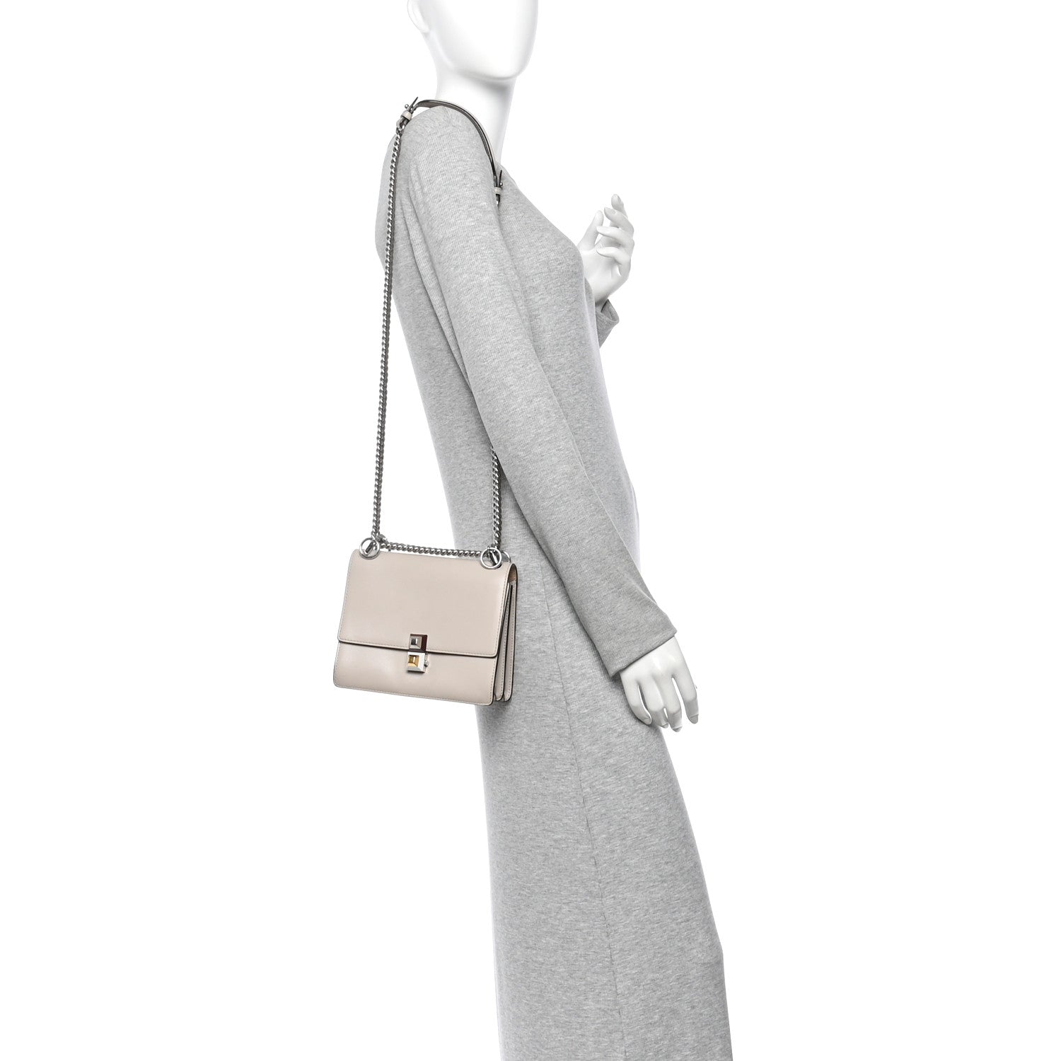Vitello Liberty Studded Small Kan I Shoulder Bag Grigio Polvere Multicolor - Image 2