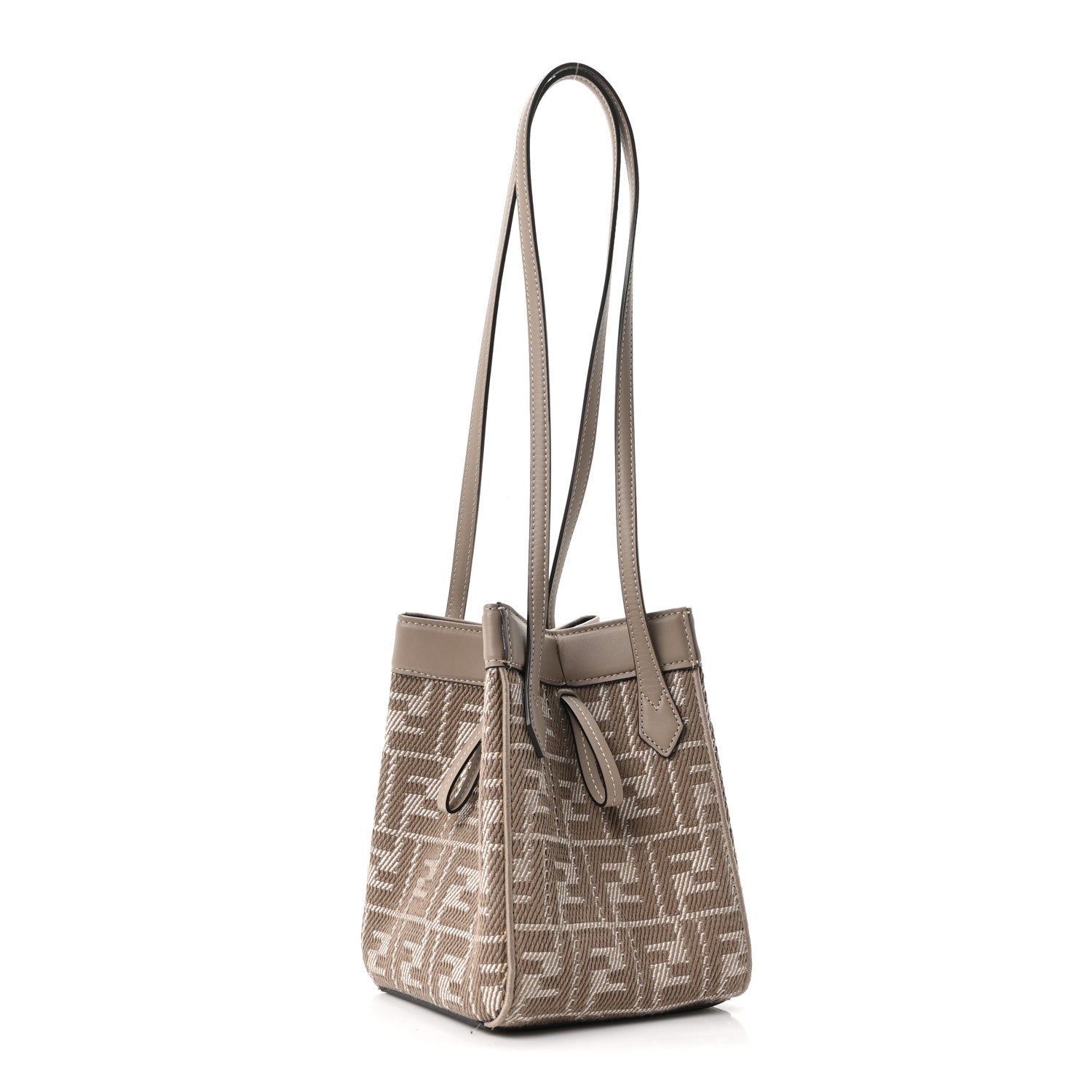 Fabric Jacquard Vitello Grace FF 1974 Mini Fendi Origami Dove White Dove - Image 3