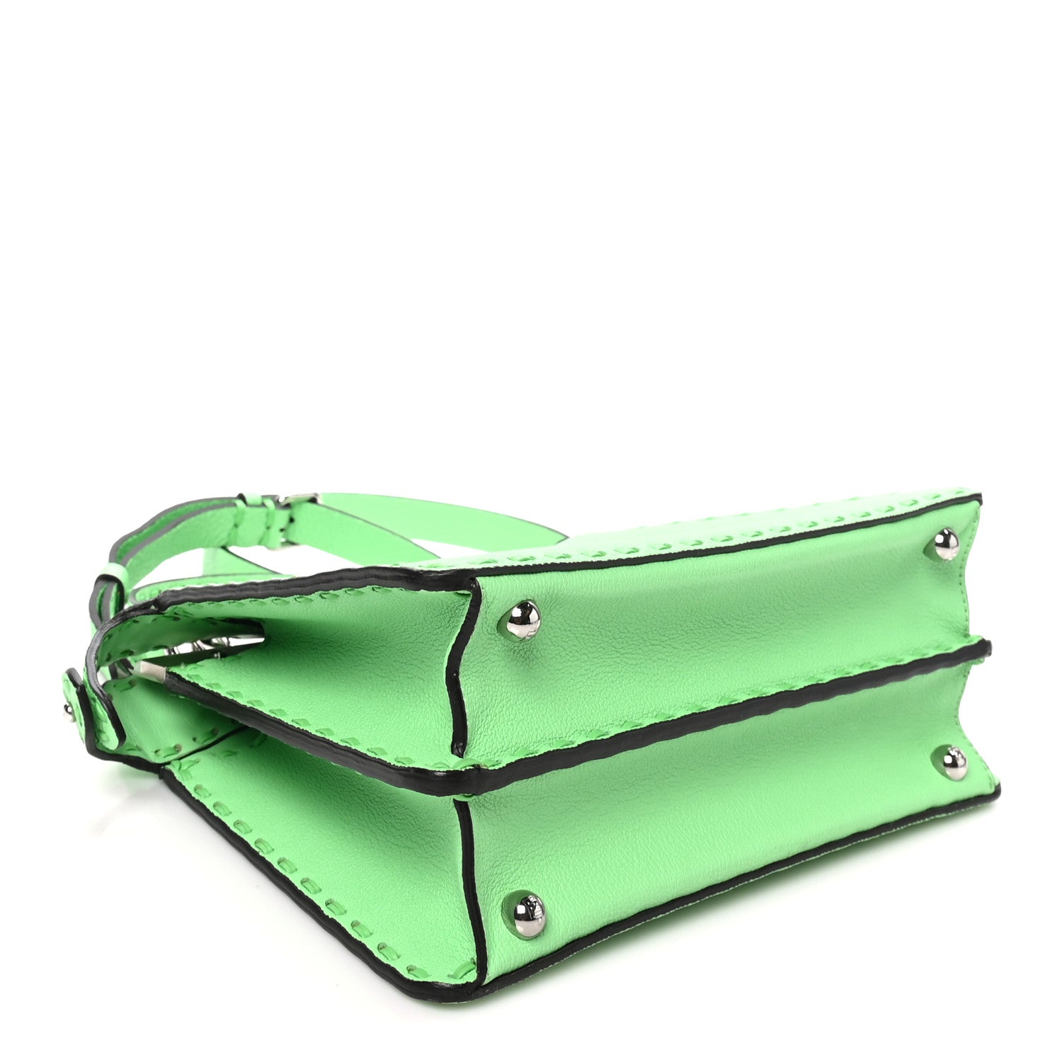 Cuoio Roma Sellerissima Nappa Sintetica Tape Stitch Small Peekaboo I SEE U Satchel Edamame - Image 4