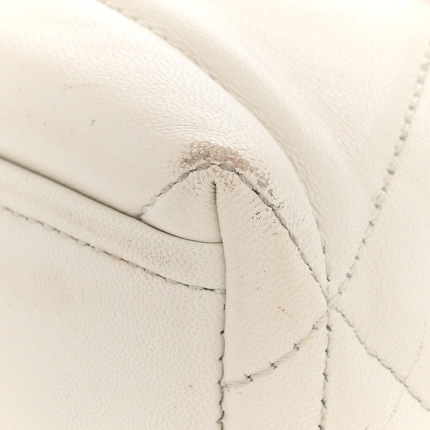 Nappa Triangle Stitched Small Spectrum Bag White - Image 11