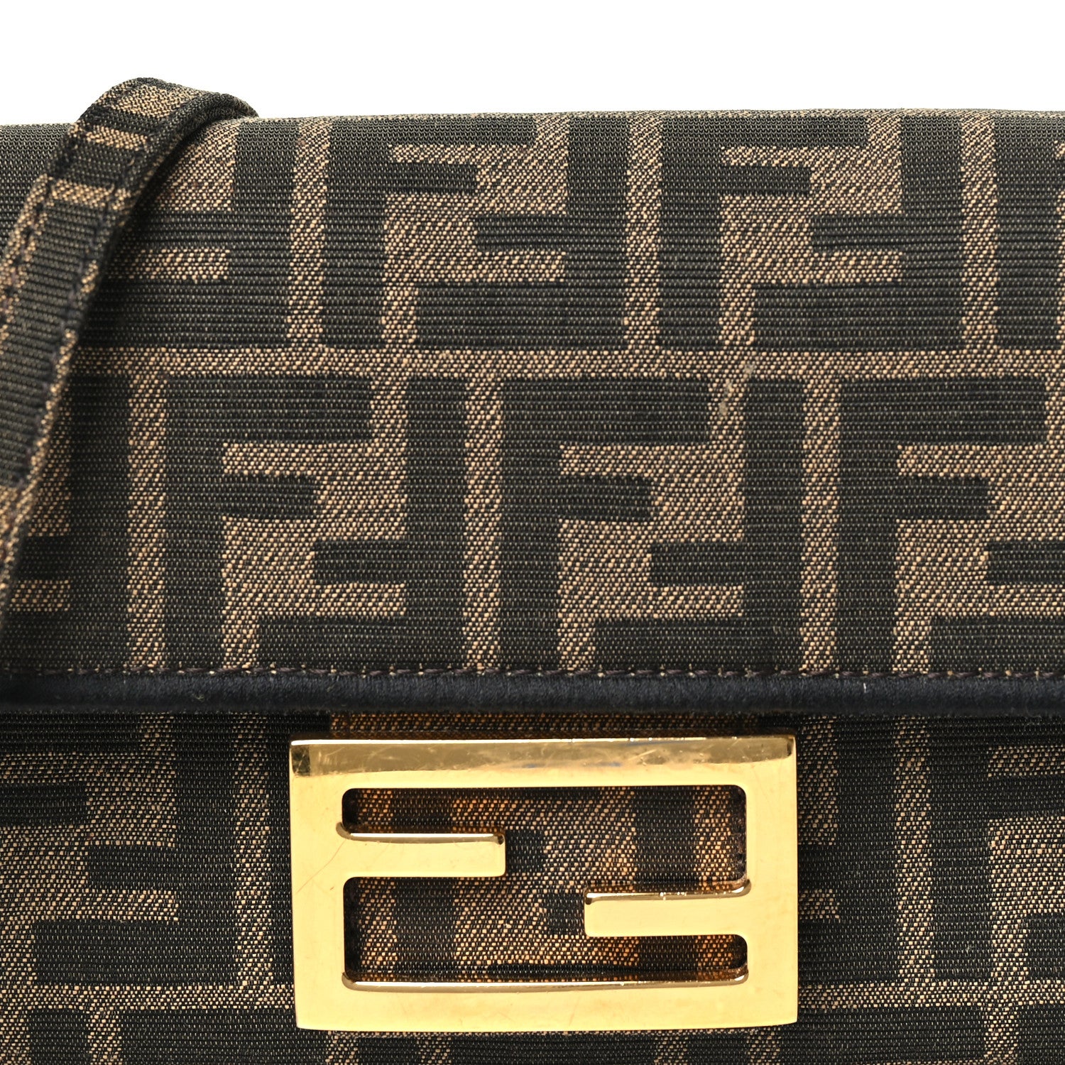 Fabric Jacquard FF 1974 Mini Baguette Tobacco Moro Black - Image 8