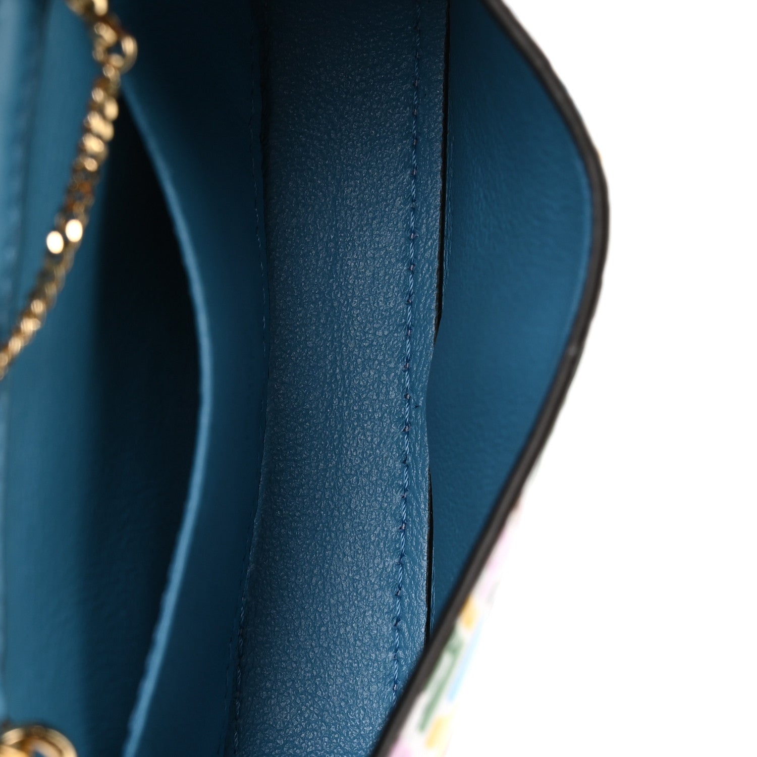 X SARAH COLEMAN Vitello Liberty Ceylon Micro FF Fish Eye Embossed Nano Baguette Charm Multicolor Cyber Blue - Image 5