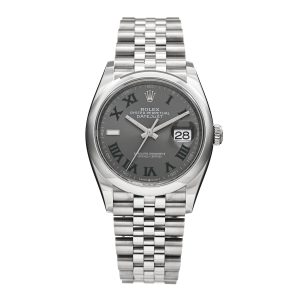 Stainless Steel 36mm Oyster Perpetual Wimbledon Datejust Watch Slate 126200