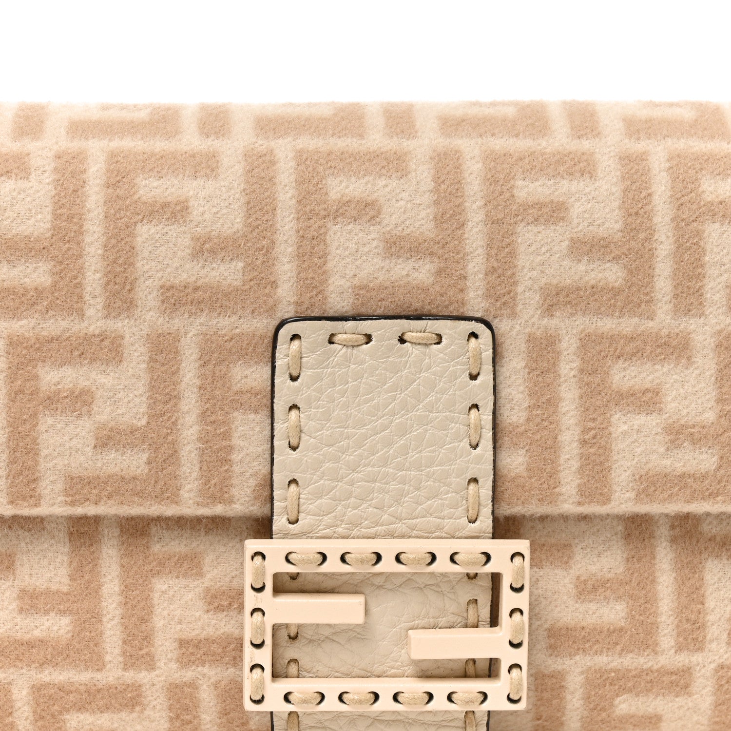 Wool Cuoio Romano Selleria FF 1974 Baguette 1997 Beige Cammello Camelia - Image 8
