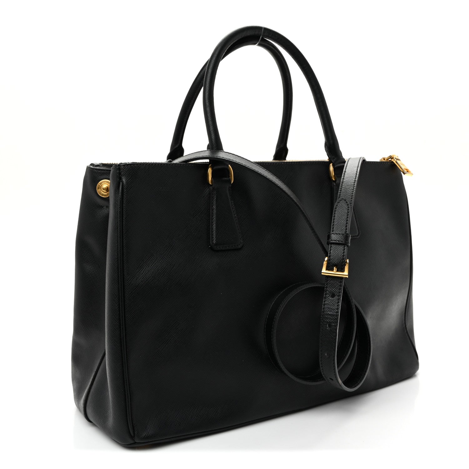 Saffiano Lux Medium Galleria Double Zip Tote Black - Image 3