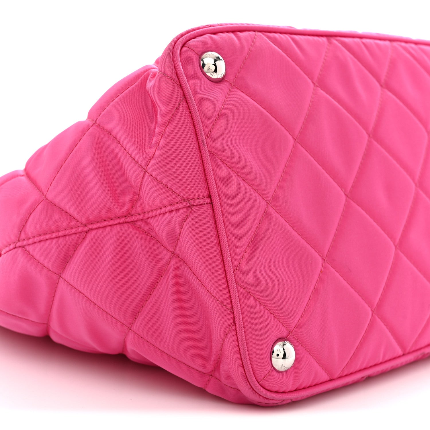 Tessuto Nylon Quilted Shopping Tote Fuxia - Image 9